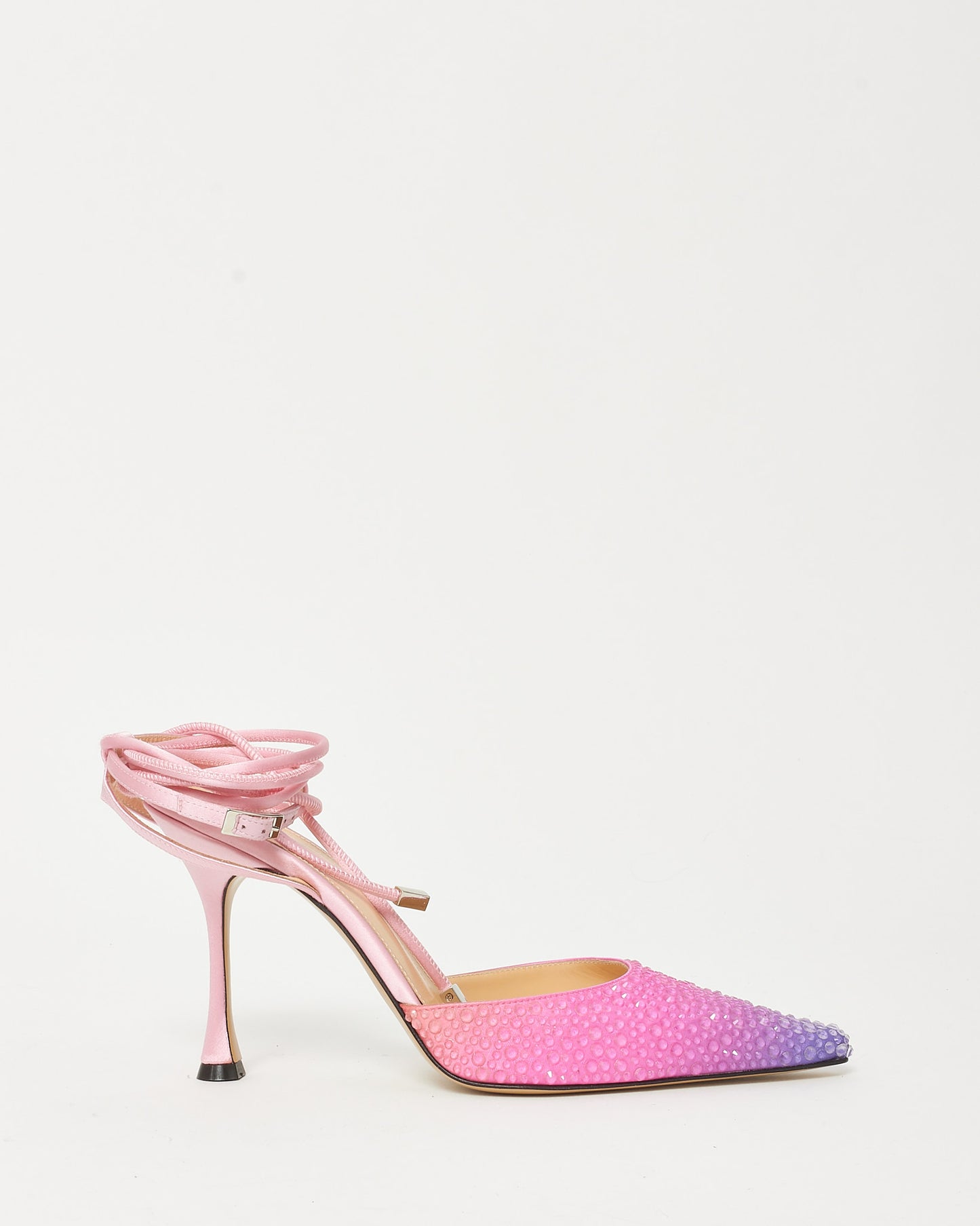 Mach & Mach Pink and Purple Tie-Dye Crystal Embellished Satin 100mm Pumps - 38