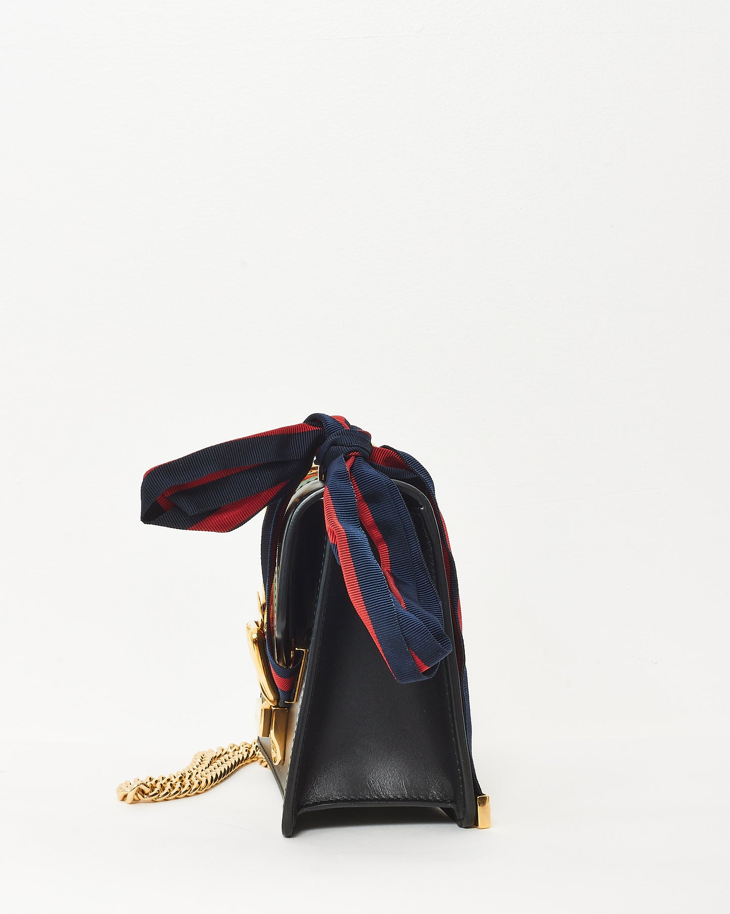 Gucci Black Calfskin Leather Mini Sylvie Chain Shoulder Bag
