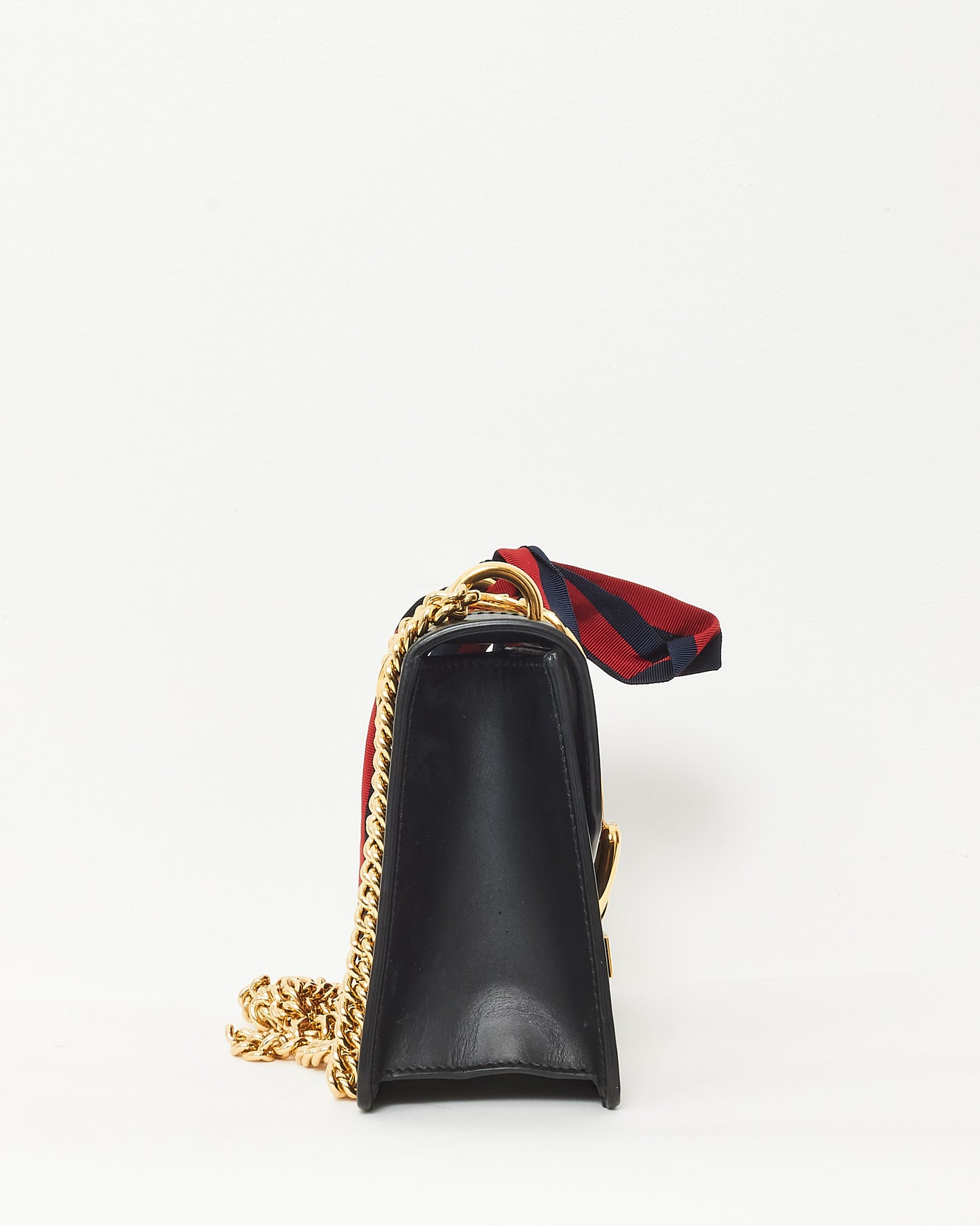 Gucci Black Calfskin Leather Mini Sylvie Chain Shoulder Bag