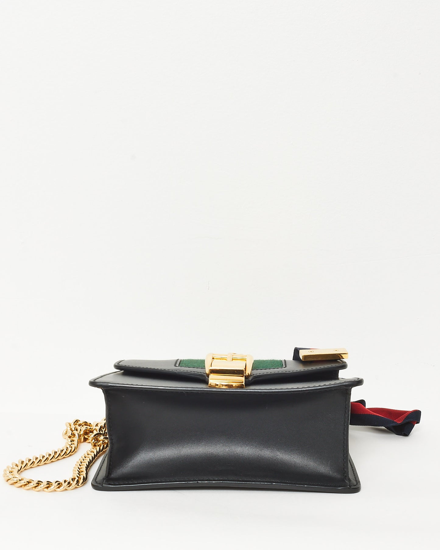 Gucci Black Calfskin Leather Mini Sylvie Chain Shoulder Bag