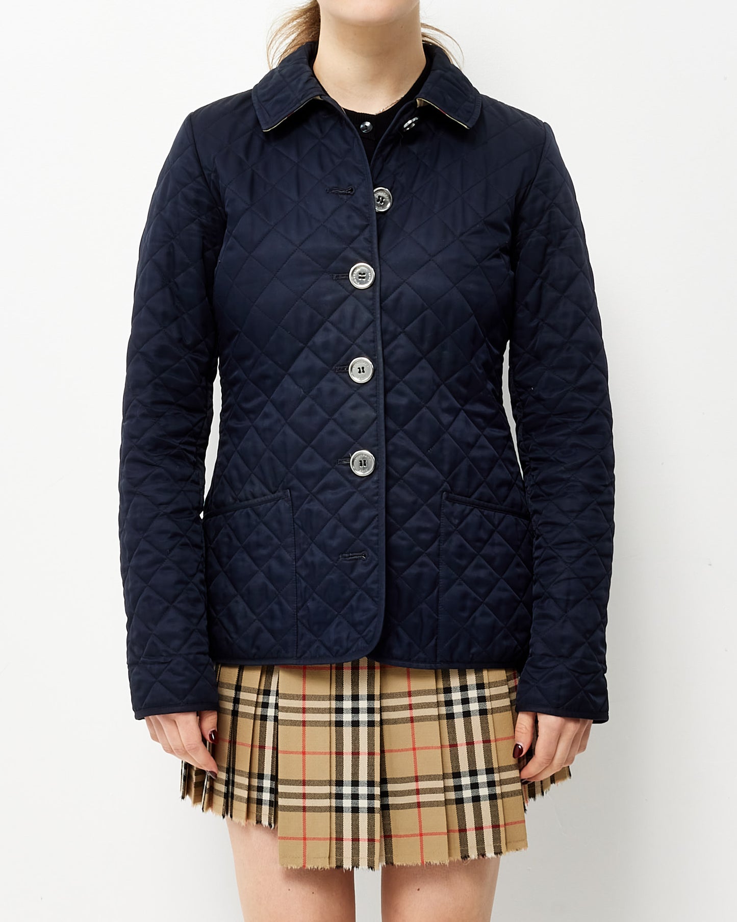 Burberry Navy Blue Quilted Copford Jacket - XS