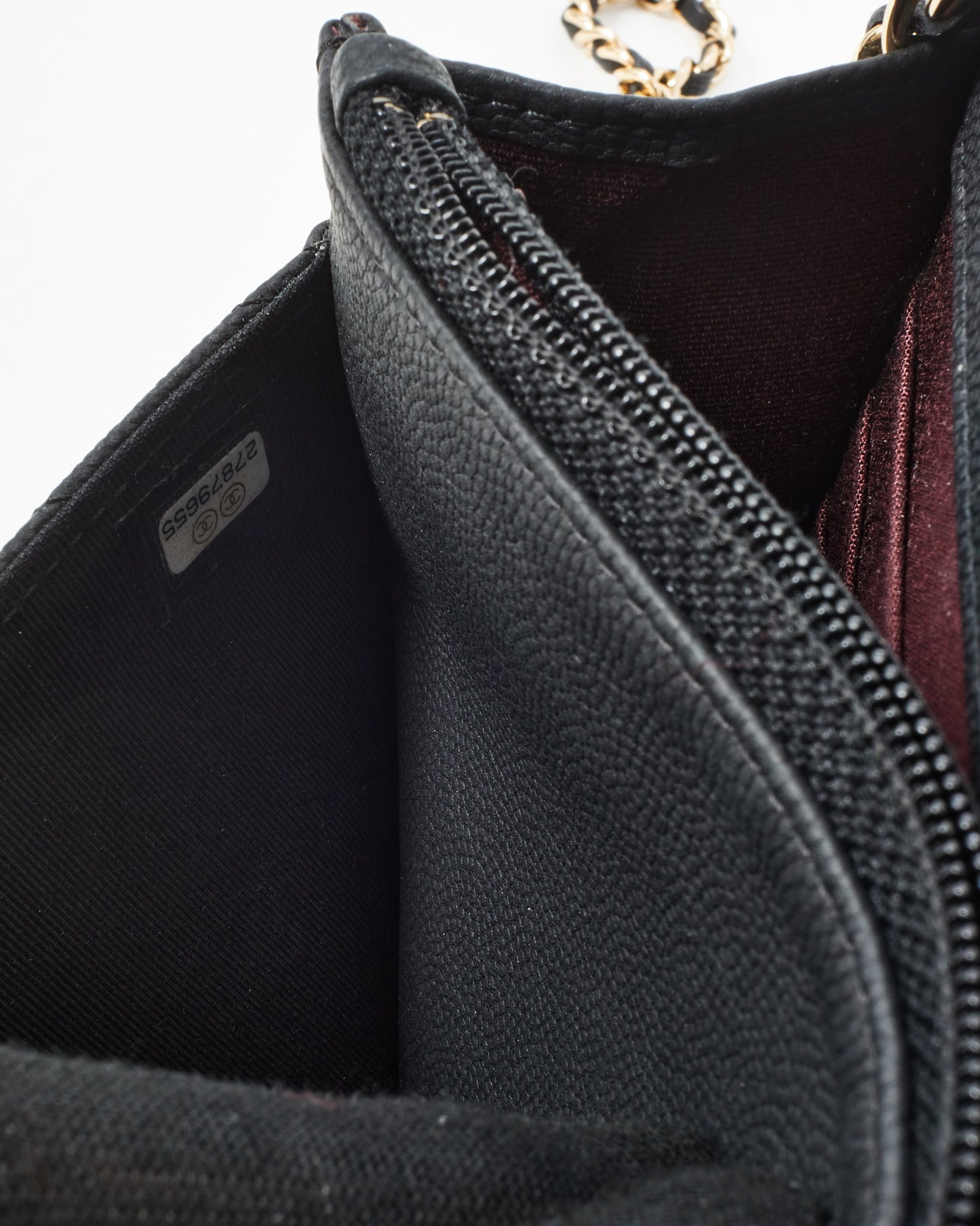 Chanel Black Chevron Caviar Leather WOC Wallet on Chain Crossbody Bag GHW