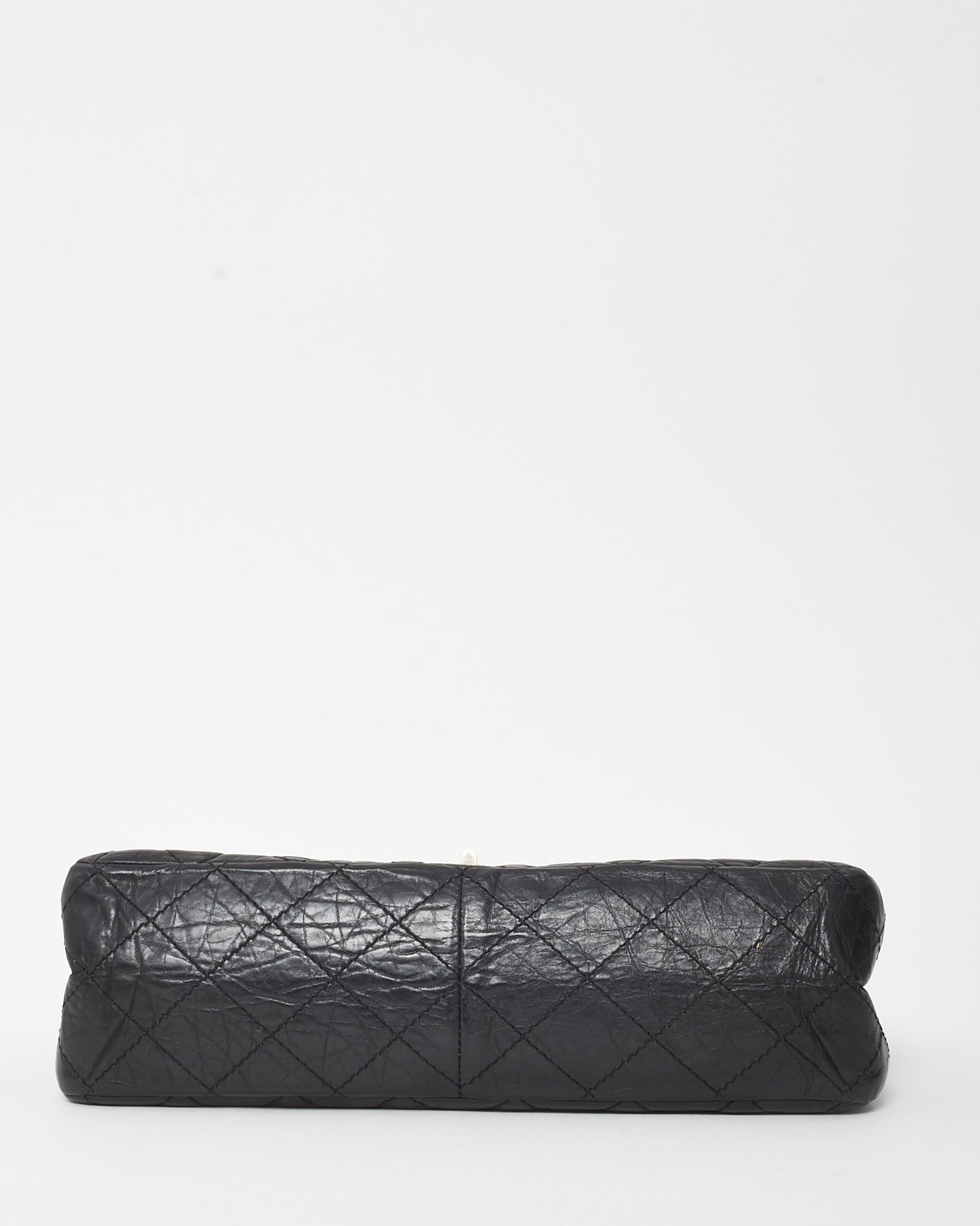 Chanel Black Aged Calfskin Quilted 2.55 Reissue 227 Double Flap Bag SHW