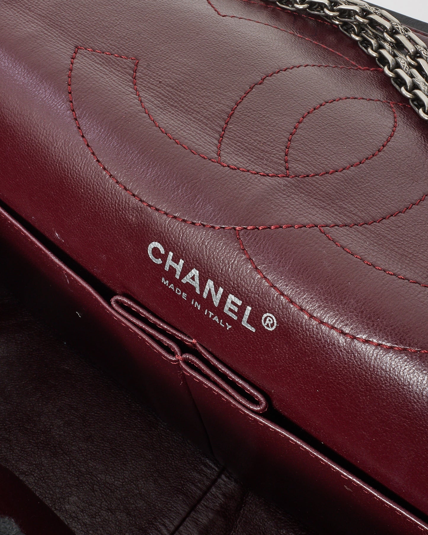 Chanel Black Aged Calfskin Quilted 2.55 Reissue 227 Double Flap Bag SHW