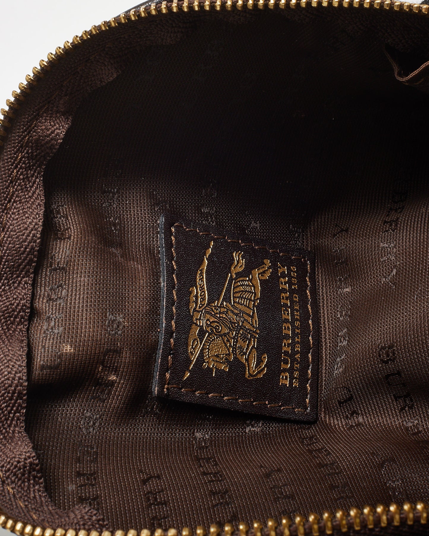 Burberry Beige Haymarket Check Coated Canvas Zip Pouch