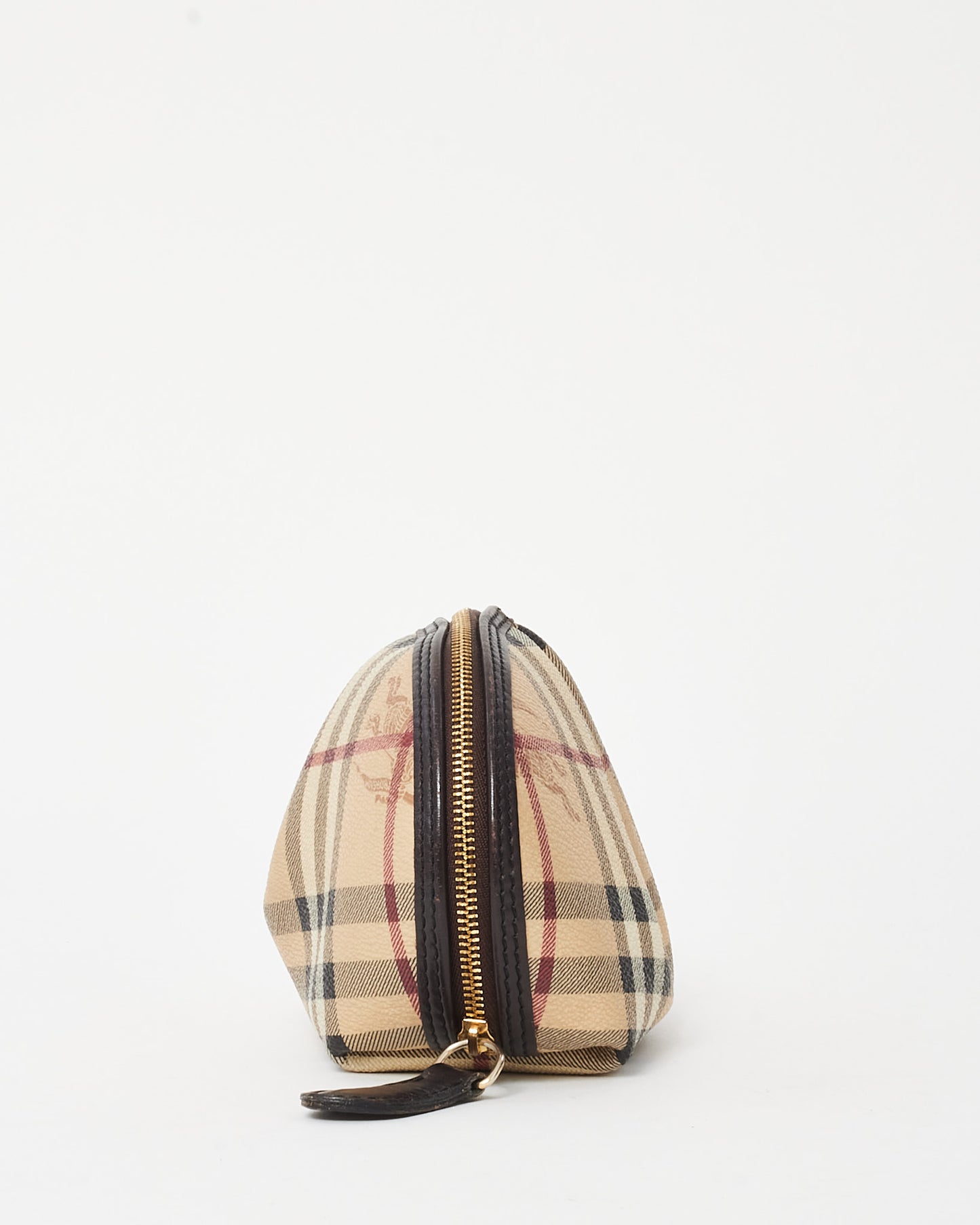 Burberry Beige Haymarket Check Coated Canvas Zip Pouch