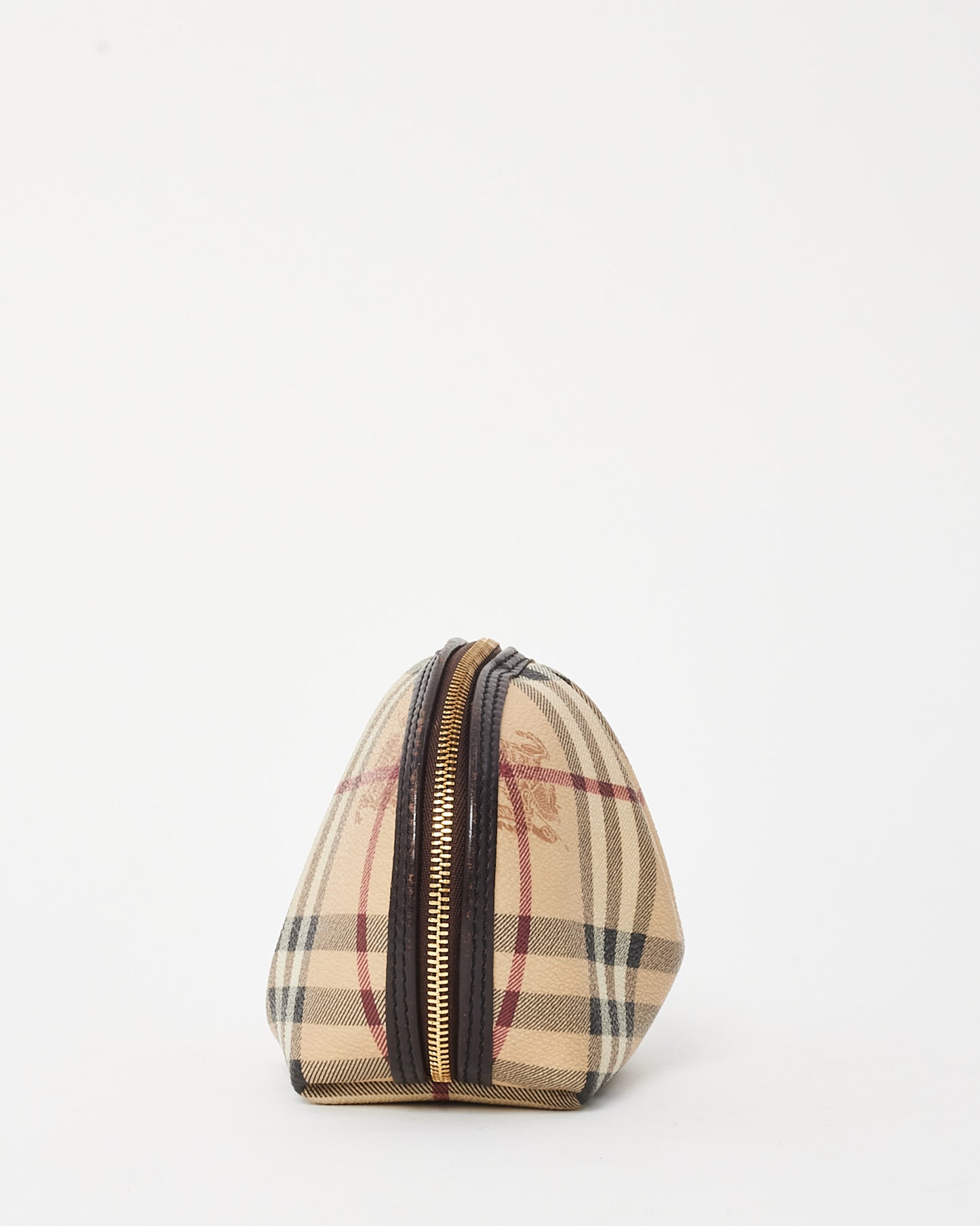 Burberry Beige Haymarket Check Coated Canvas Zip Pouch