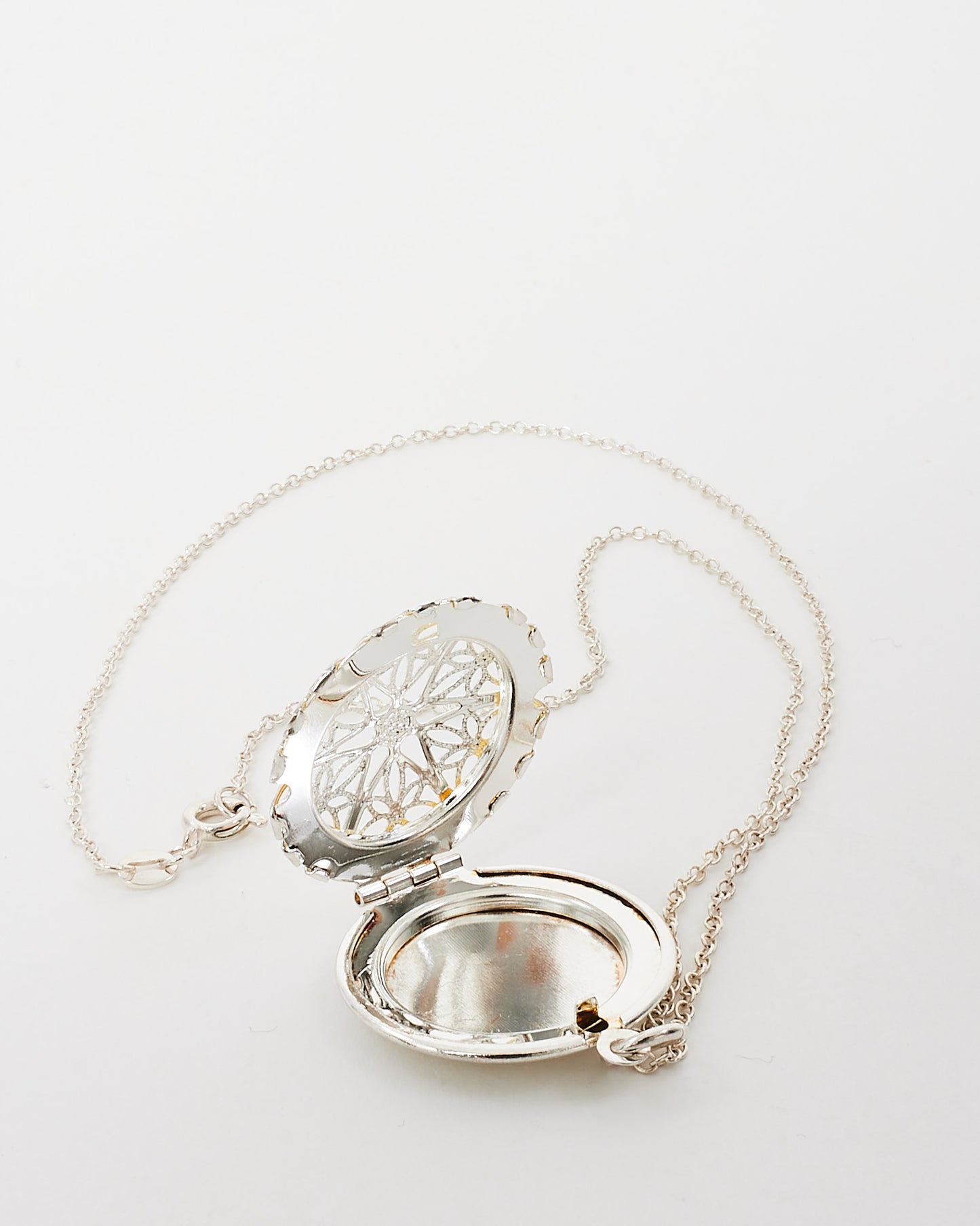 Tiffany & Co. Silver and Gold Paloma Picasso Filigree Locket Necklace