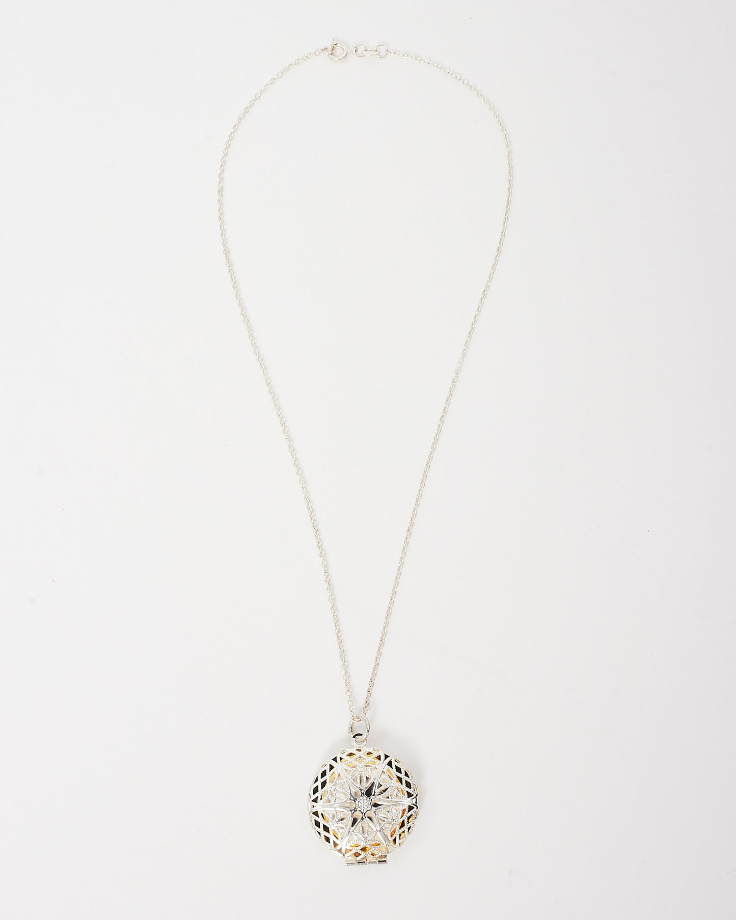 Tiffany & Co. Silver and Gold Paloma Picasso Filigree Locket Necklace