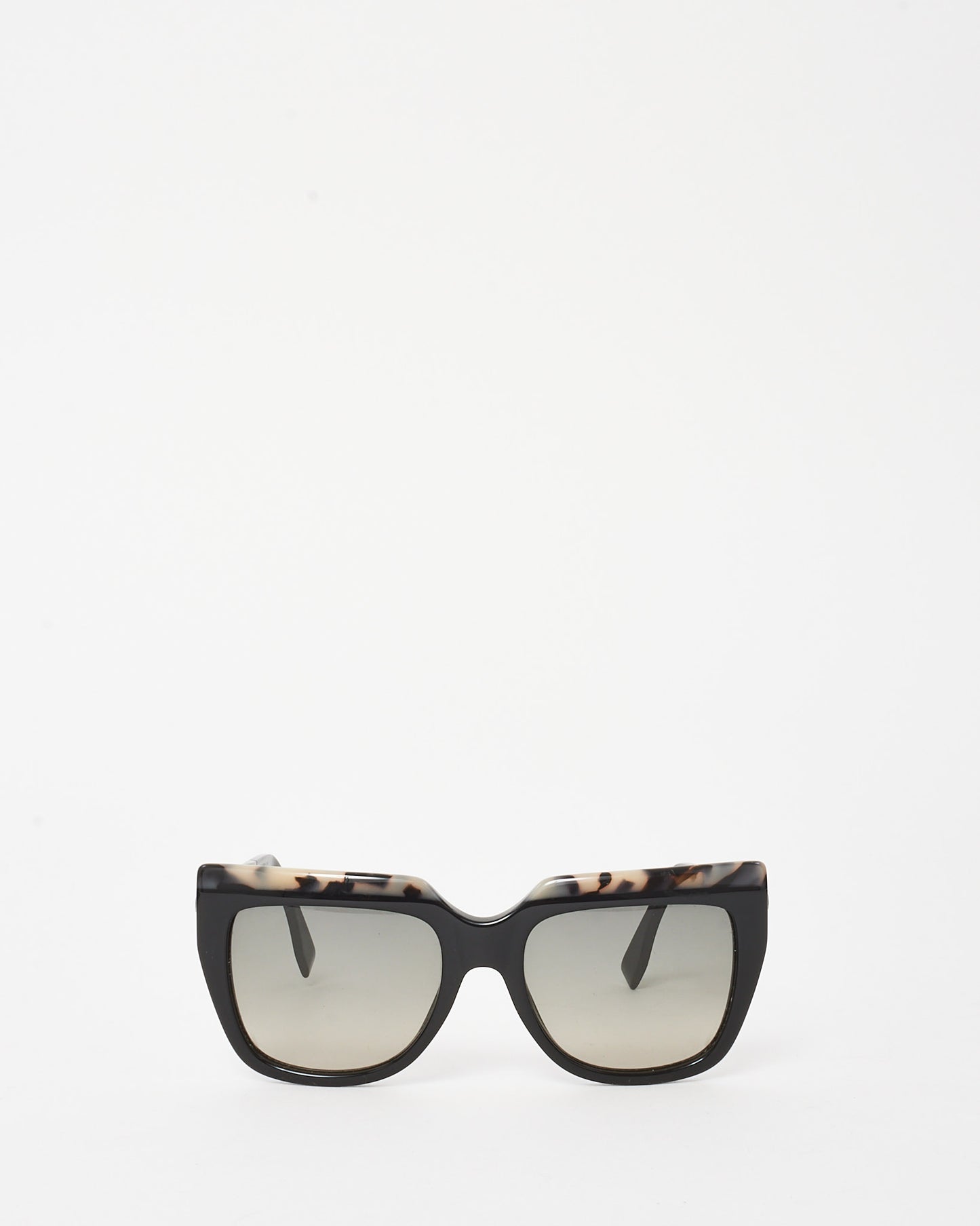 Fendi Black and Cream Tortoise FF0087/S Flared Square Oversize Sunglasses