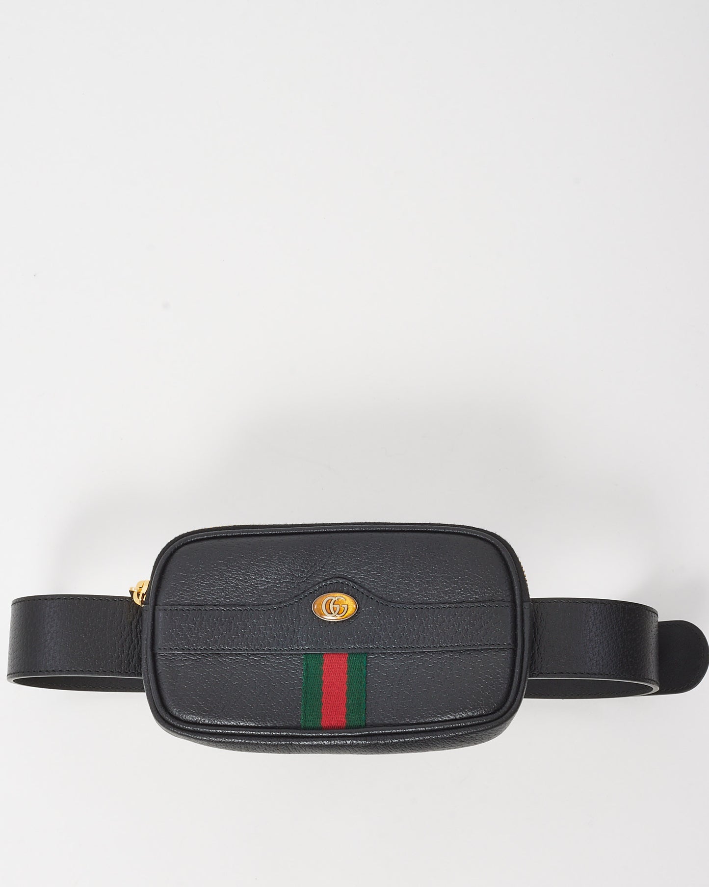 Gucci Black Leather Ophidia Web Belt Bag - 85/34