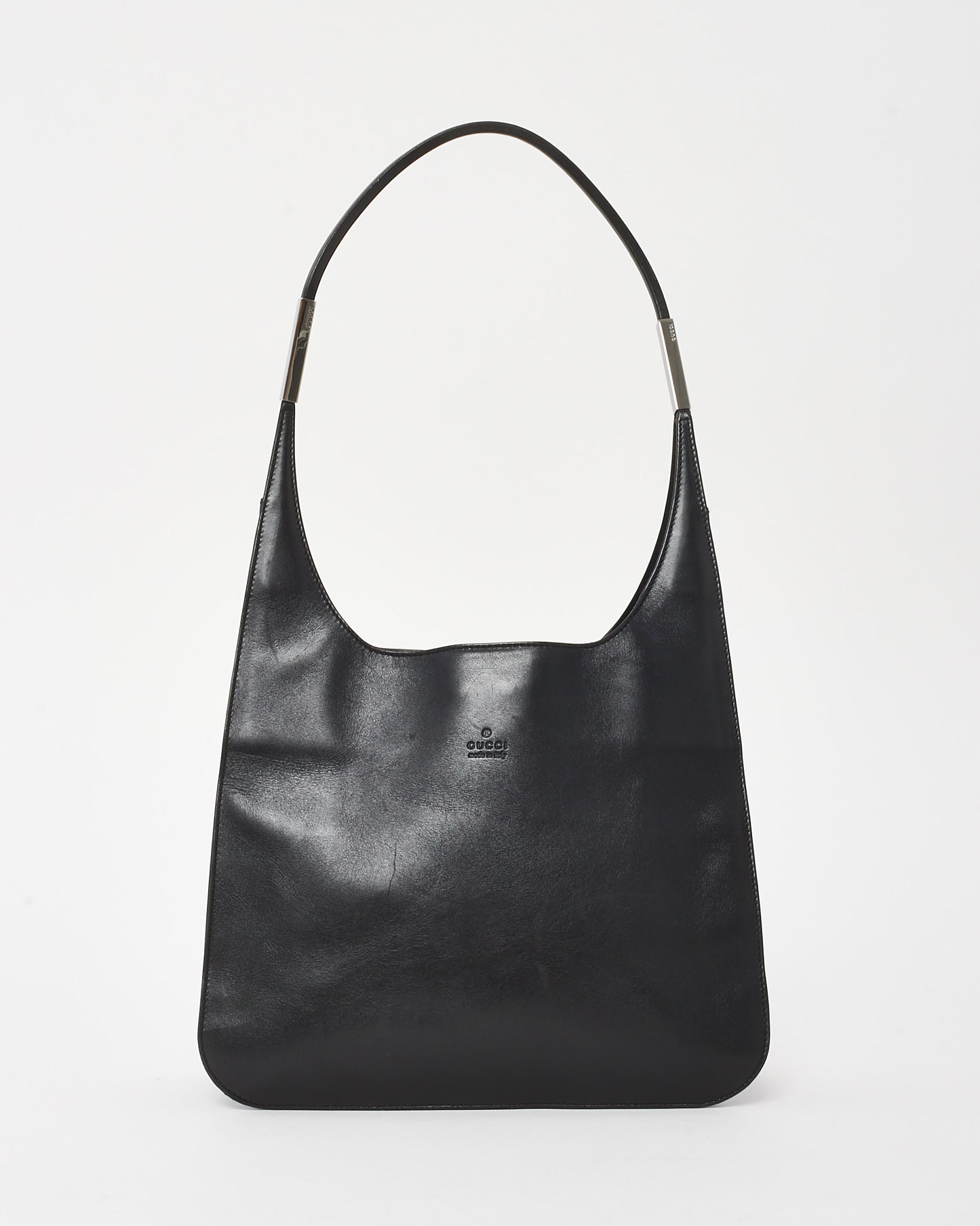 Gucci Black Leather Tom Ford Era Silver Hardware Shoulder Bag