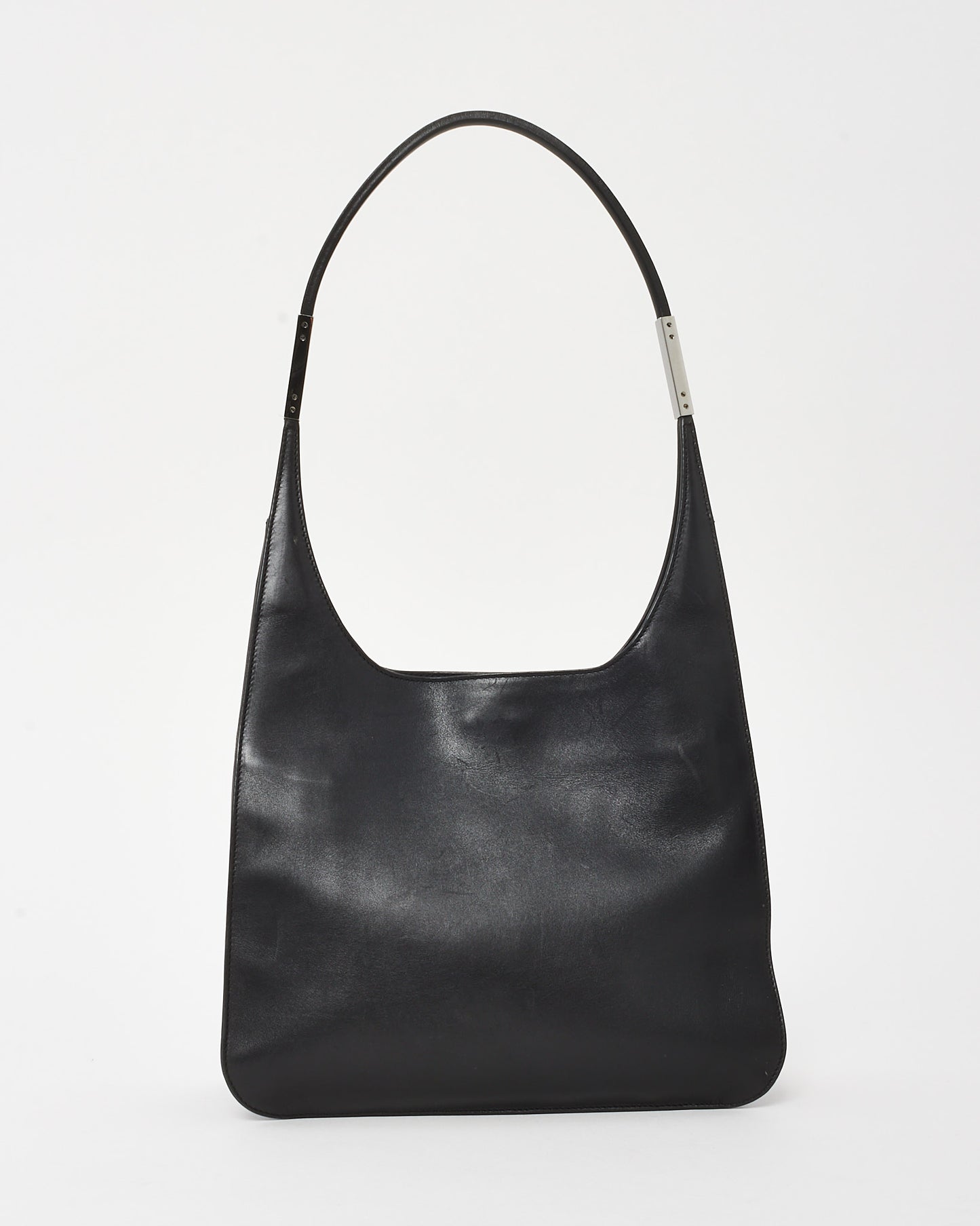 Gucci Black Leather Tom Ford Era Silver Hardware Shoulder Bag