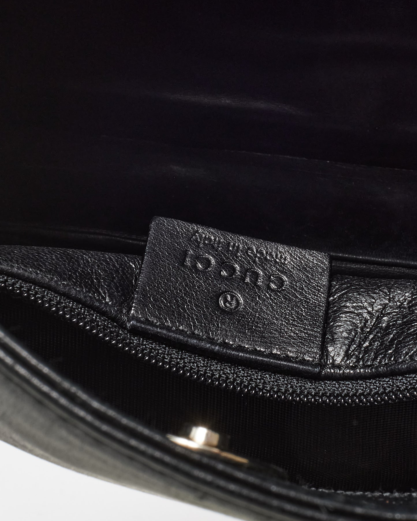 Gucci Black Leather Tom Ford Era Silver Hardware Shoulder Bag