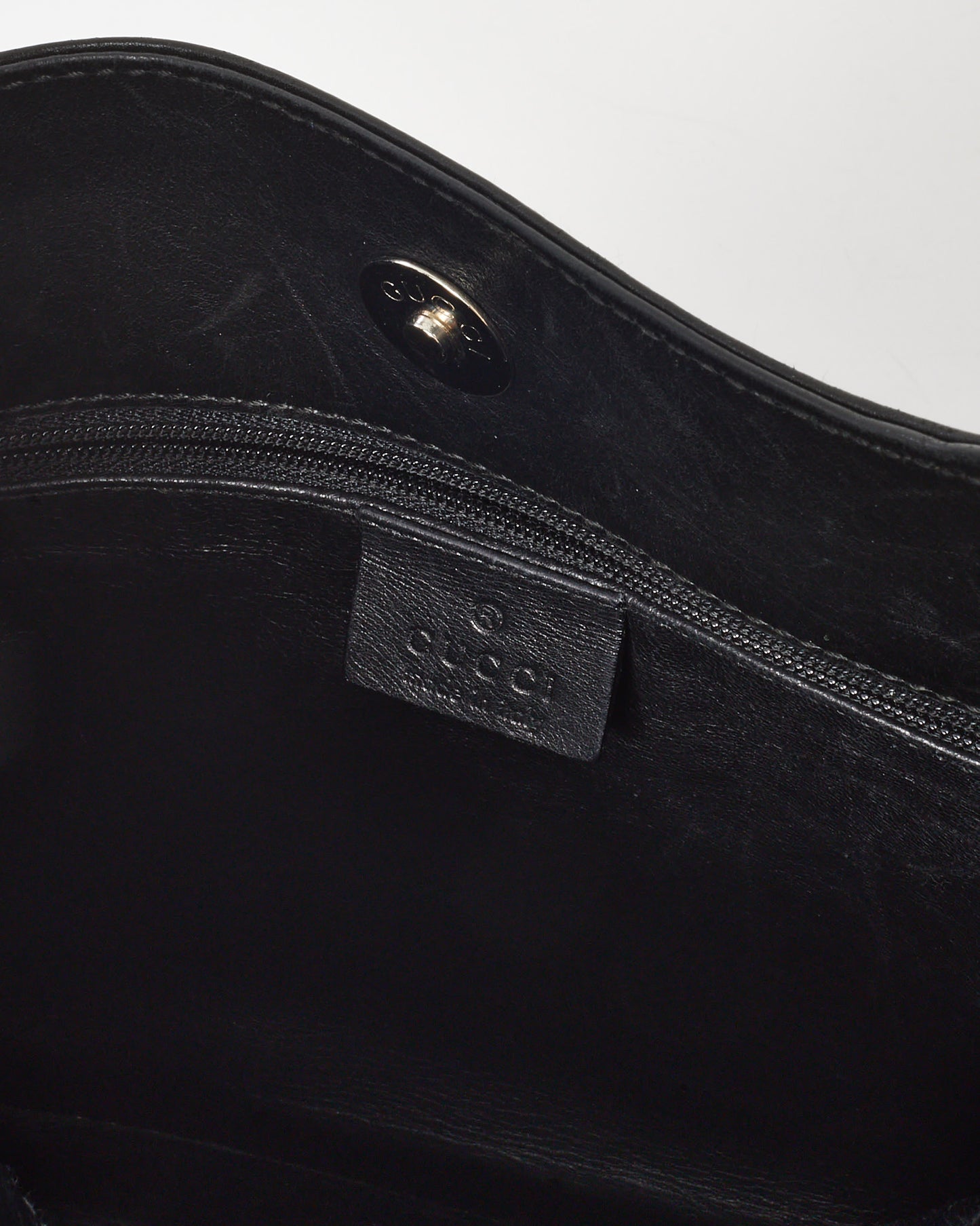 Gucci Black Leather Tom Ford Era Silver Hardware Shoulder Bag