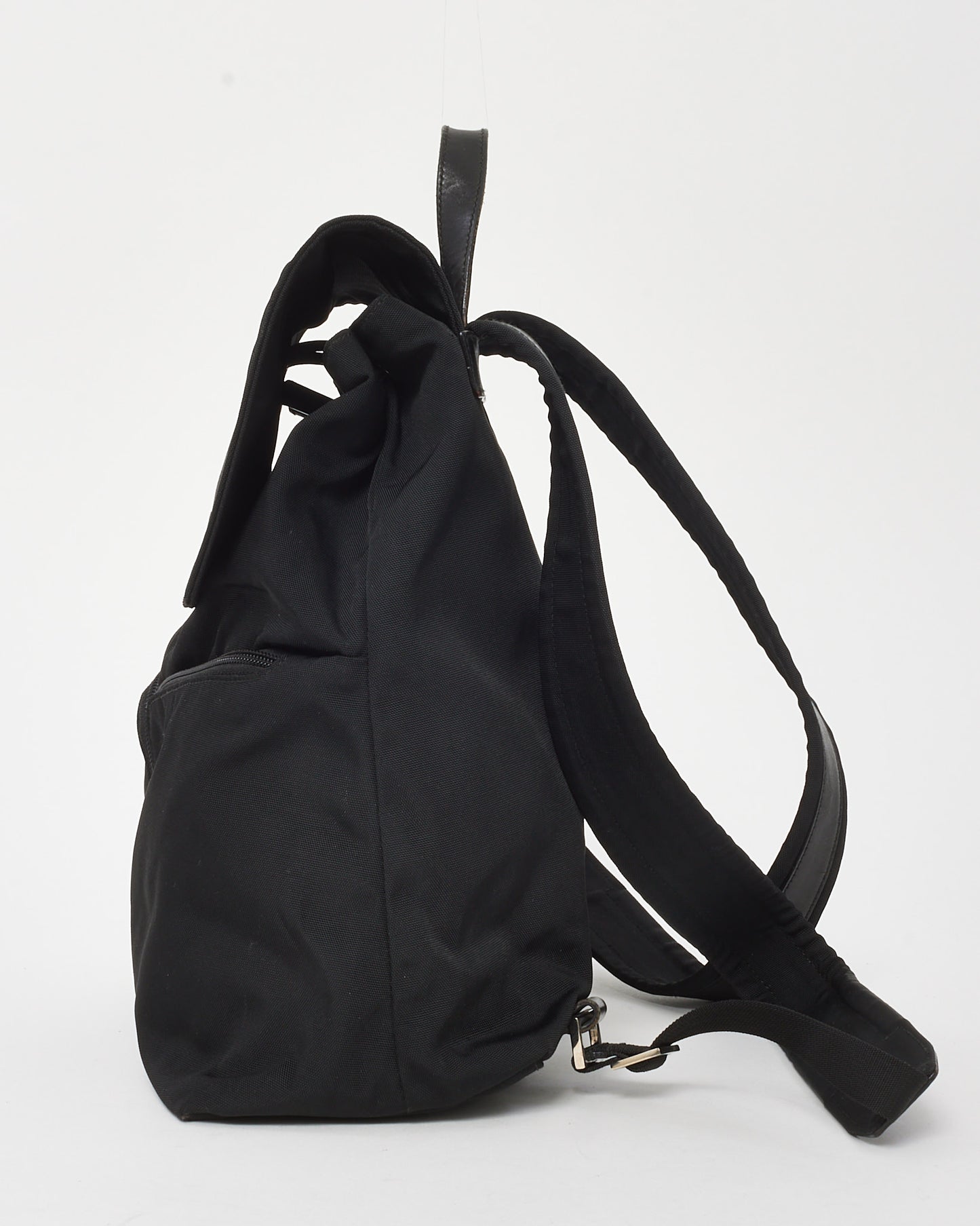 Gucci Black Canvas Logo Drawstring Rucksack Backpack