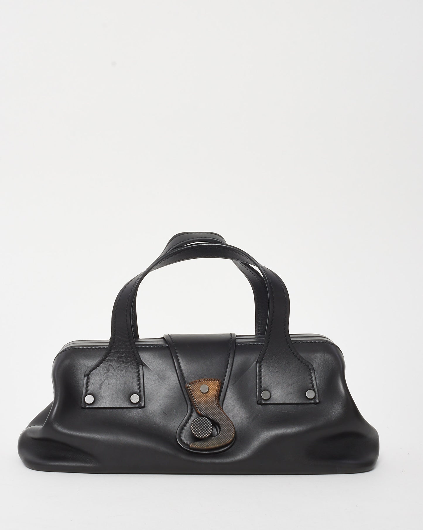 Gucci Black Leather Tom Ford Era 2000s Mini Doctor Bag