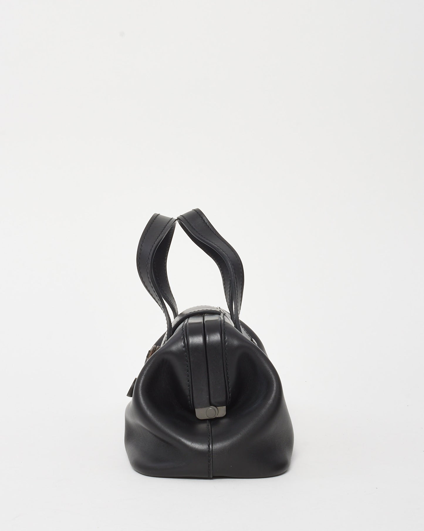 Gucci Black Leather Tom Ford Era 2000s Mini Doctor Bag