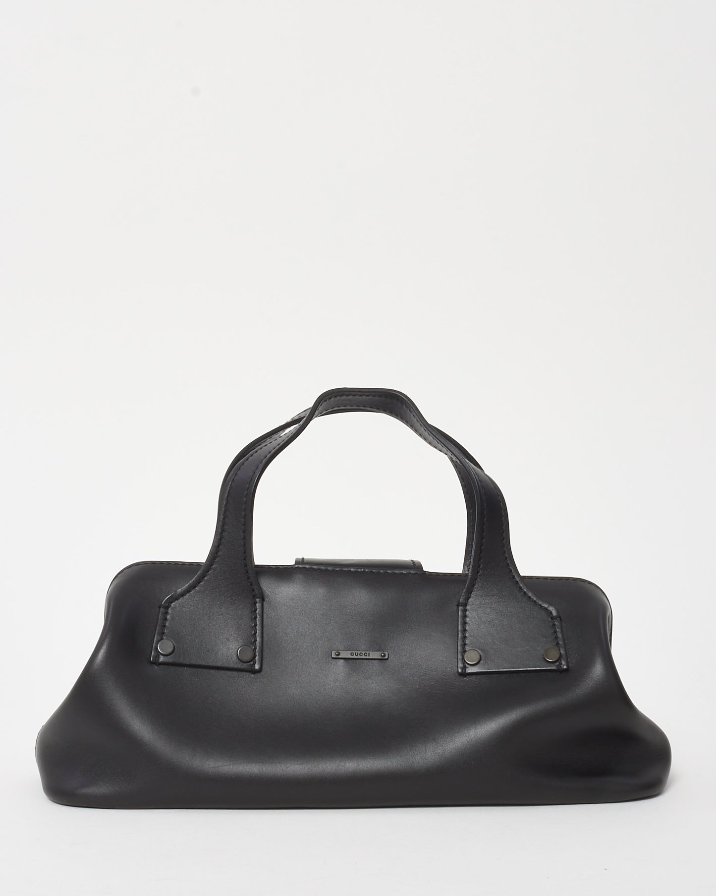 Gucci Black Leather Tom Ford Era 2000s Mini Doctor Bag