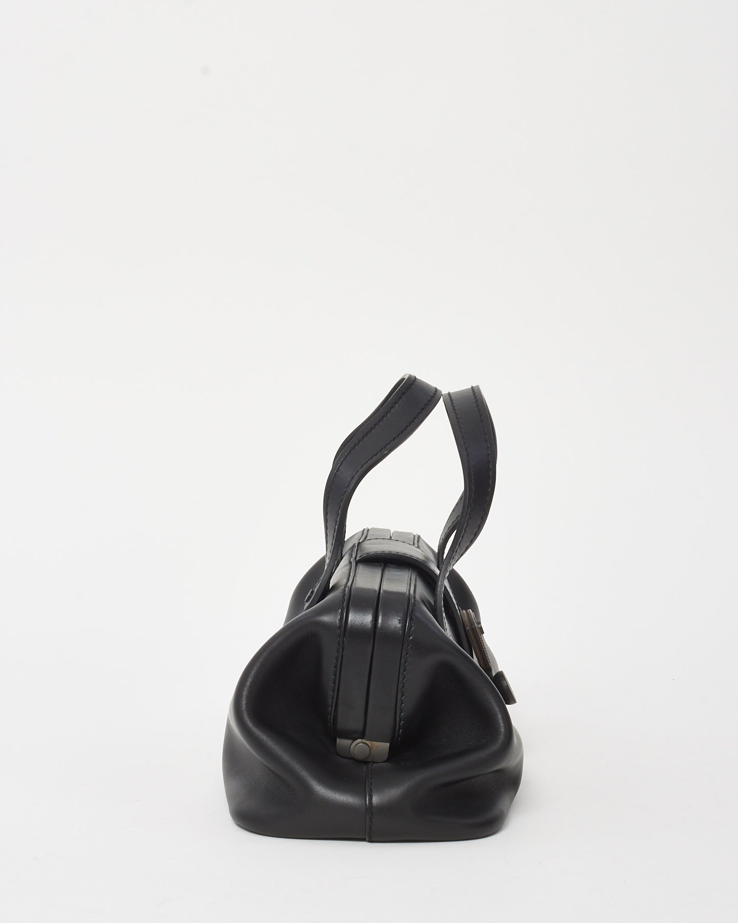 Gucci Black Leather Tom Ford Era 2000s Mini Doctor Bag