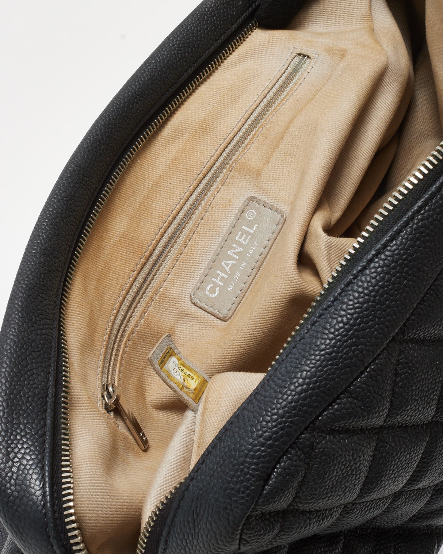 Chanel Black Quilted Caviar Leather Jumbo Easy Flap Bag SHW