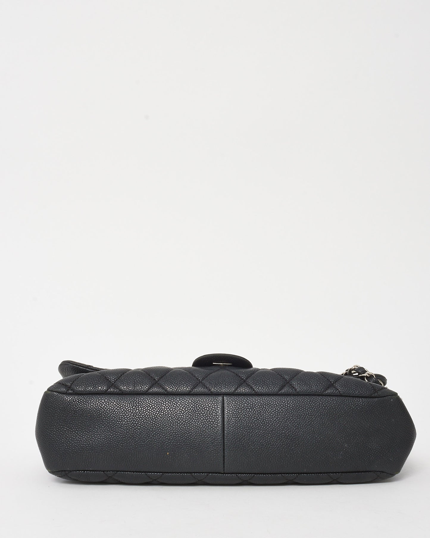 Chanel Black Quilted Caviar Leather Jumbo Easy Flap Bag SHW