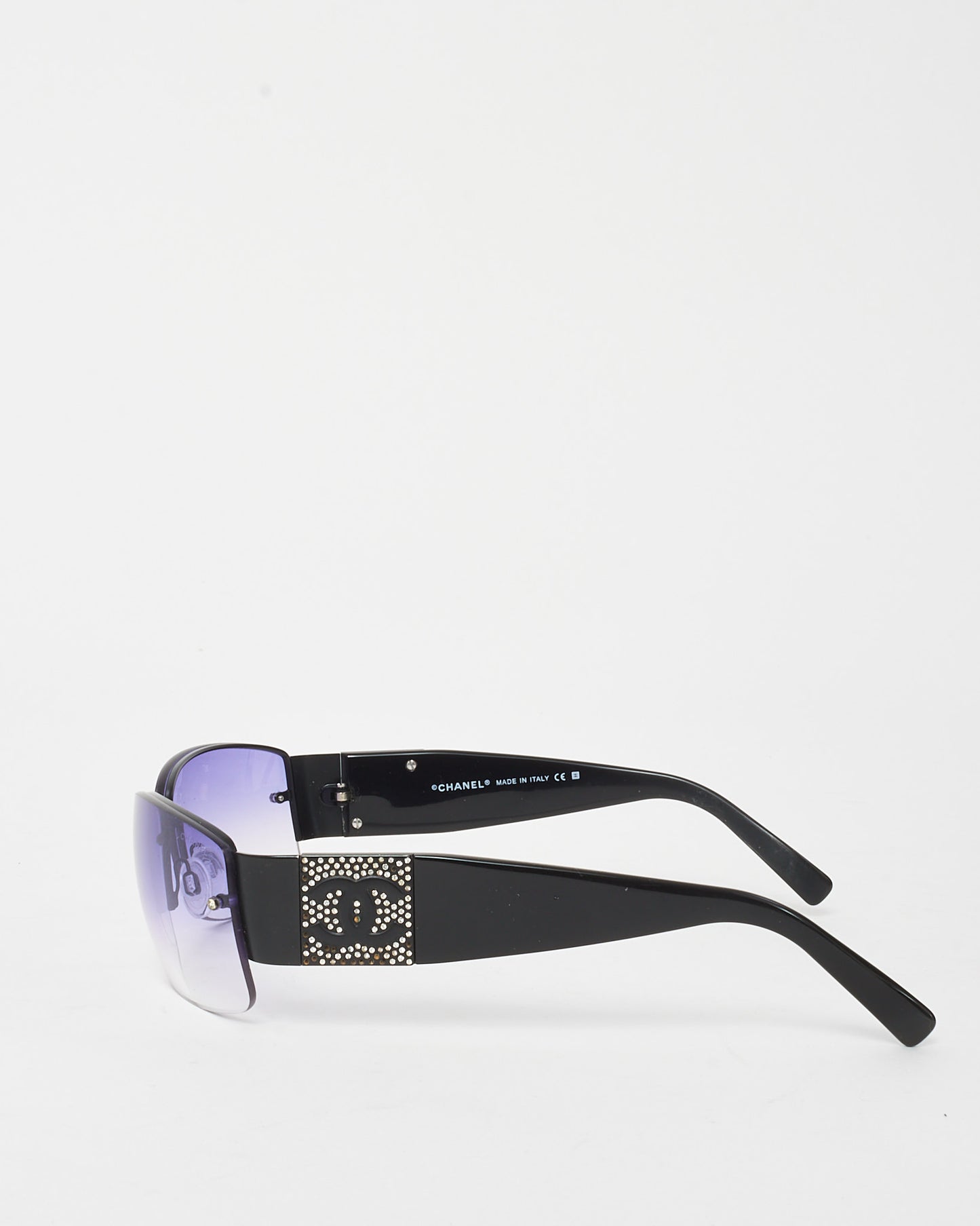 Chanel Vintage Black Rhinestone CC Logo 4117 B Sunglasses