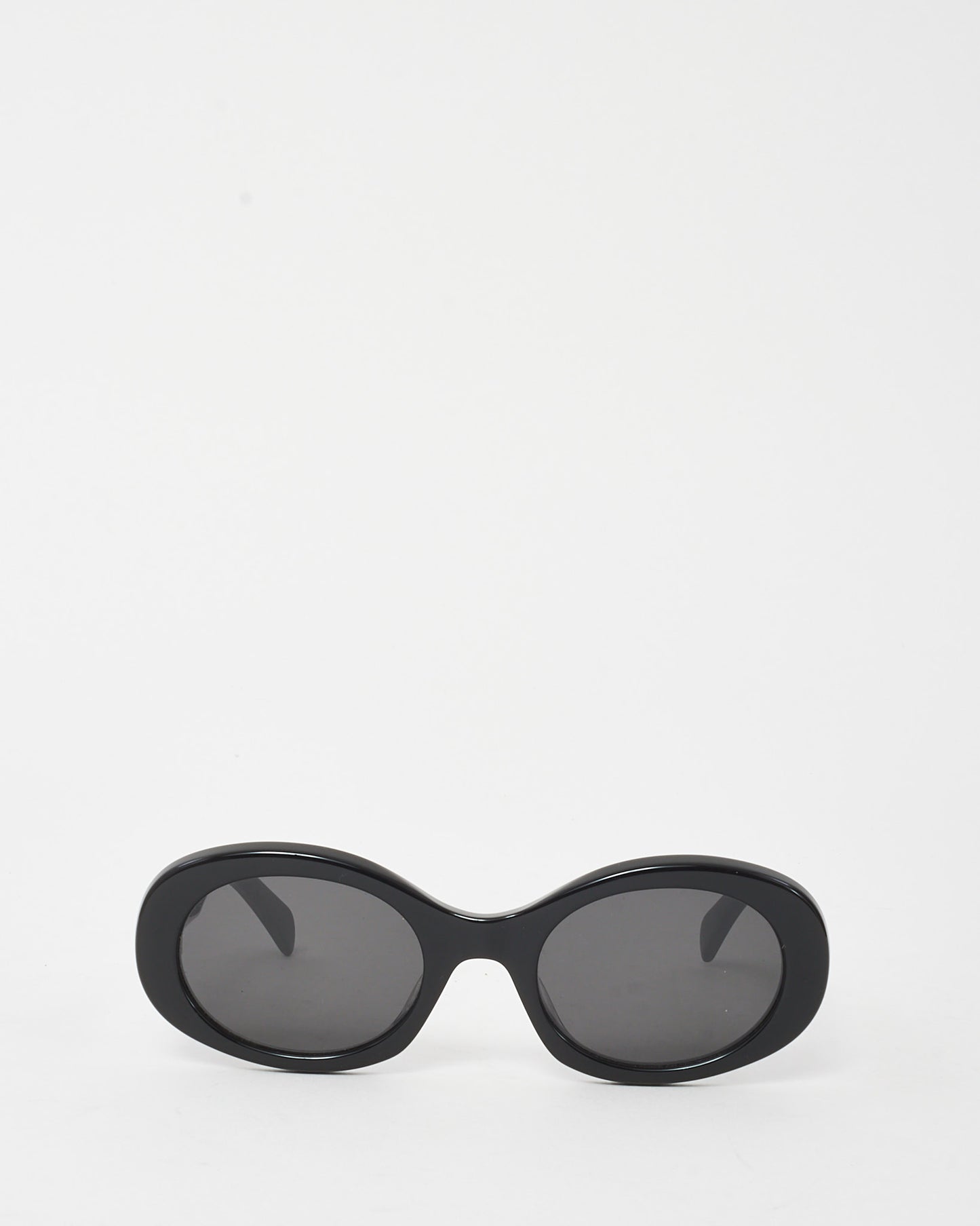 Celine Black Acetate CL40194 Triomphe Oval Sunglasses