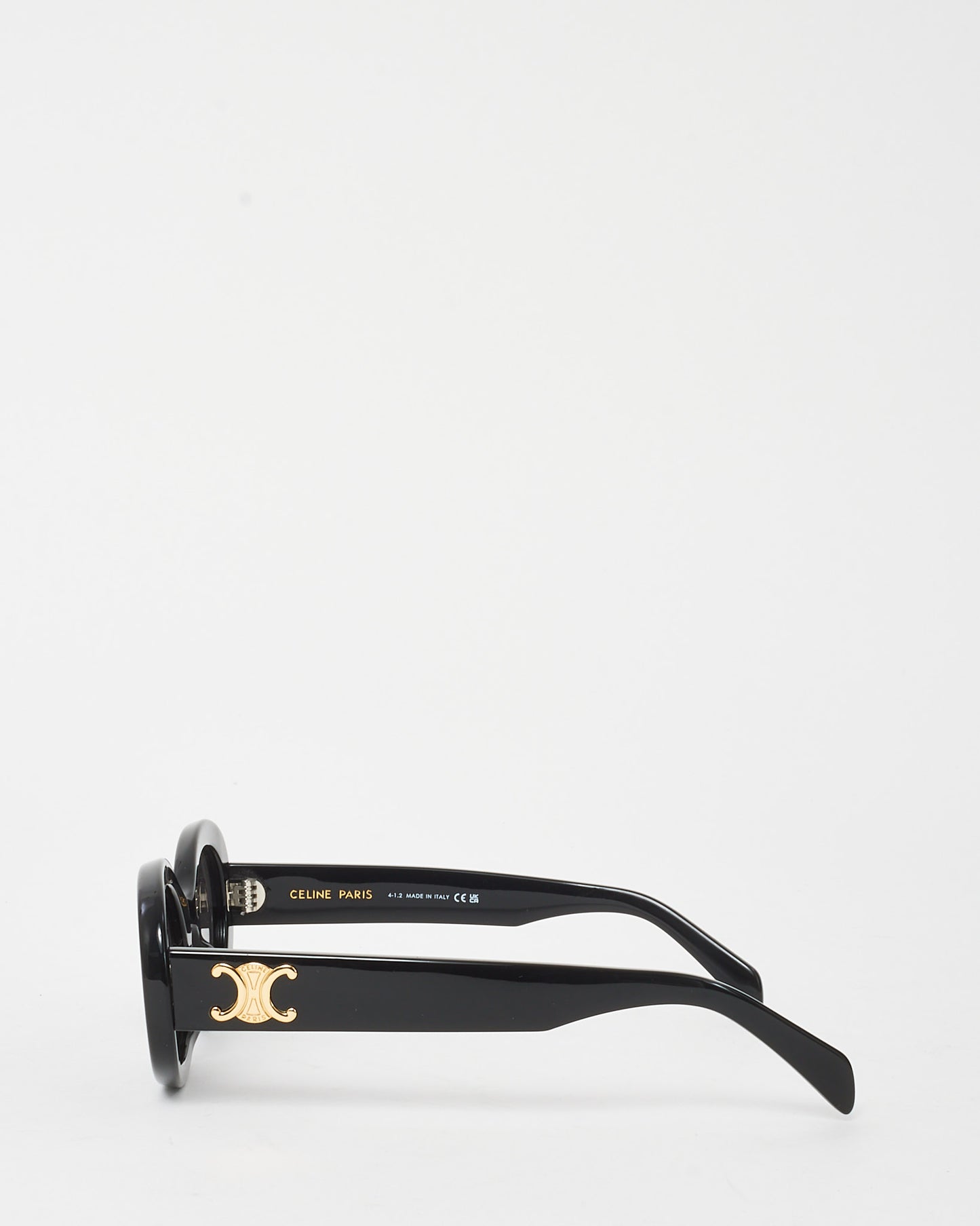 Celine Black Acetate CL40194 Triomphe Oval Sunglasses