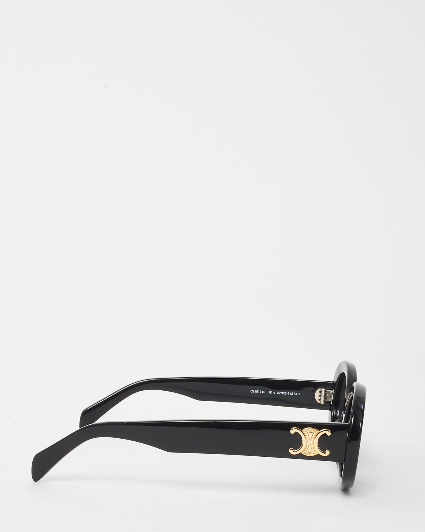 Celine Black Acetate CL40194 Triomphe Oval Sunglasses