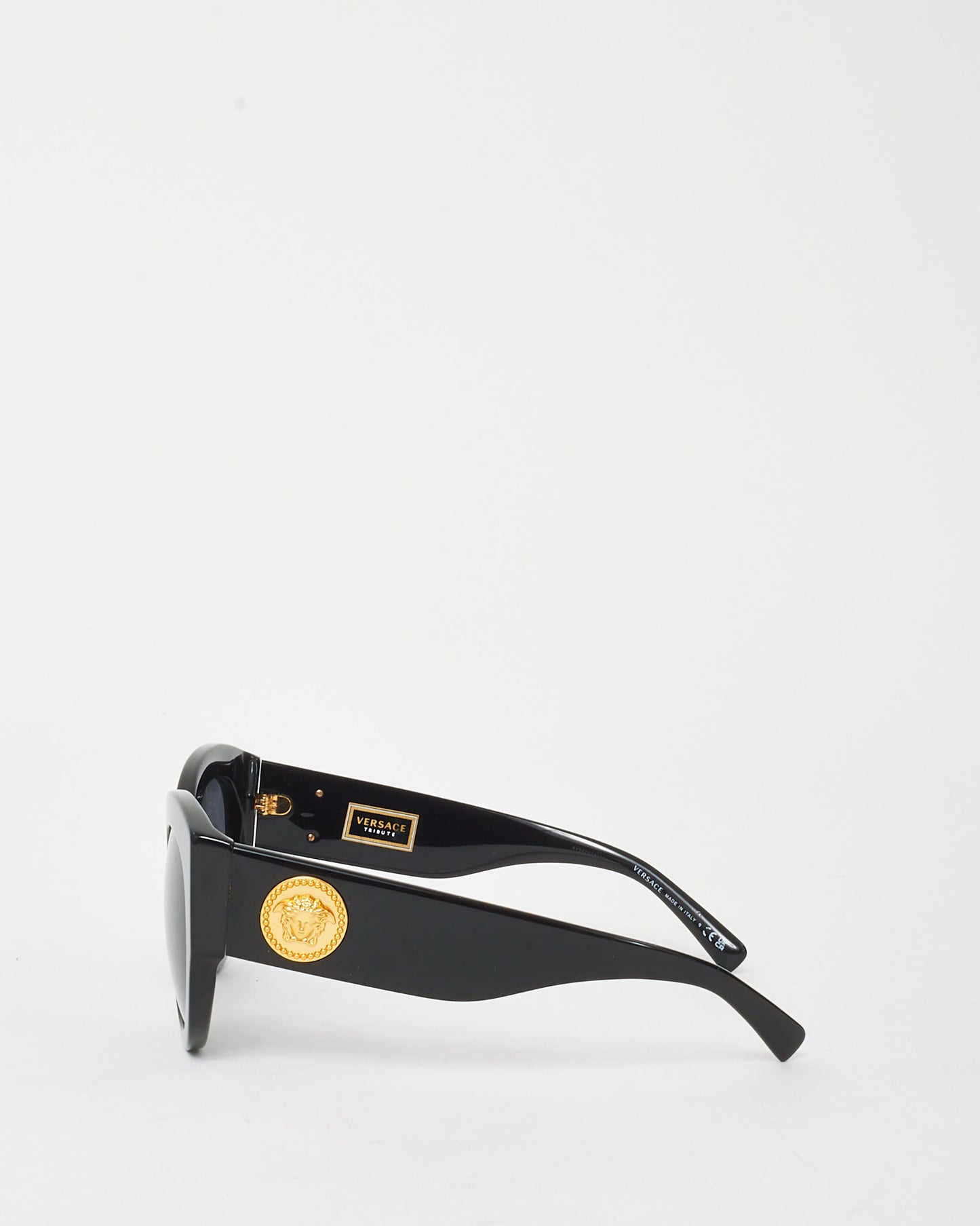 Versace Black Acetate VE4353 Cat Eye Medusa Head Sunglasses