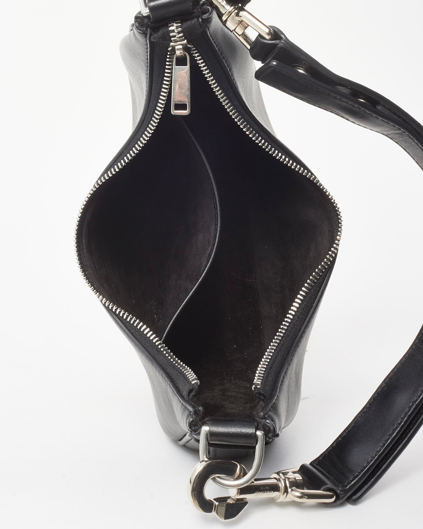 Celine Black Leather Medium Ava Strap Shoulder Bag