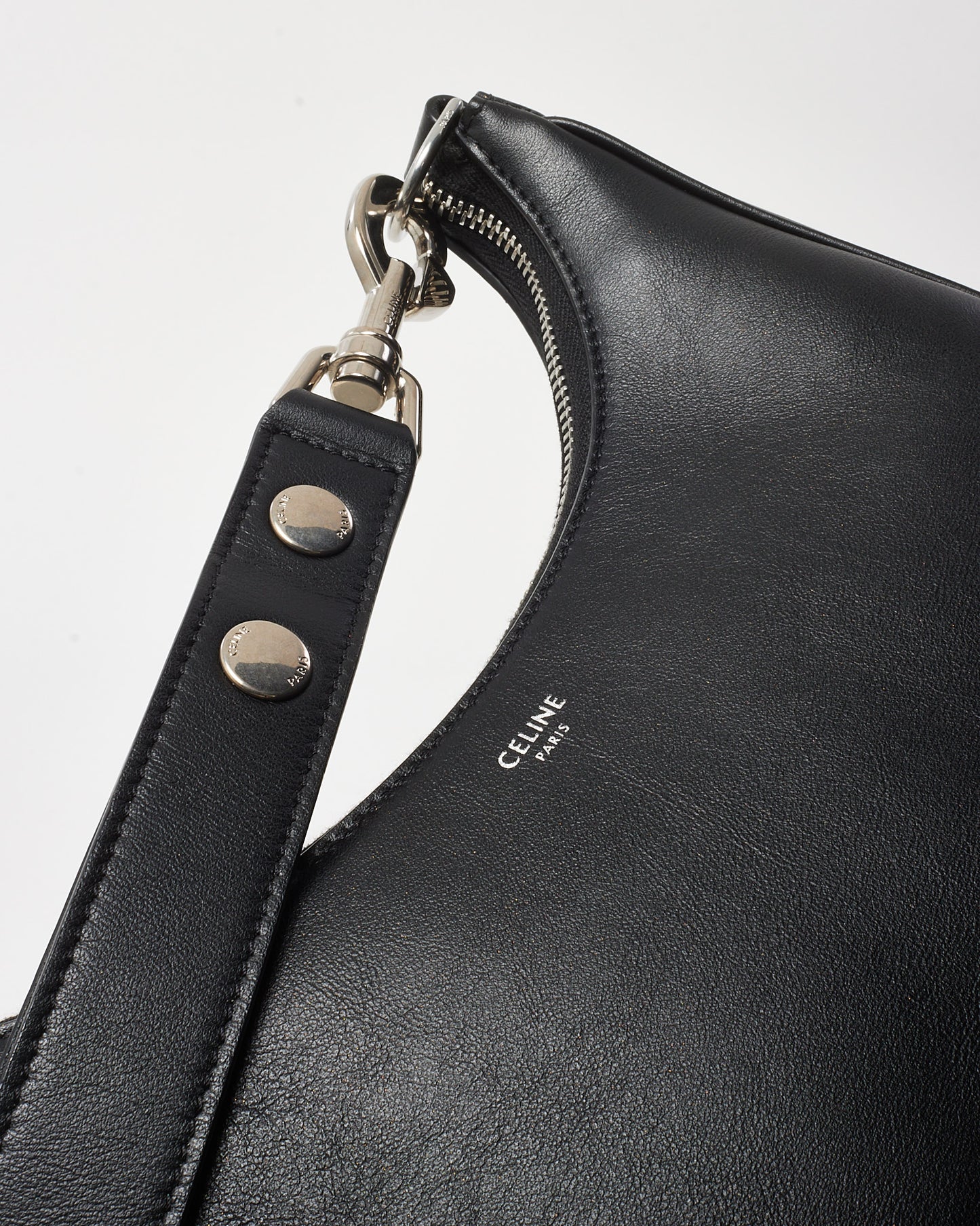 Celine Black Leather Medium Ava Strap Shoulder Bag