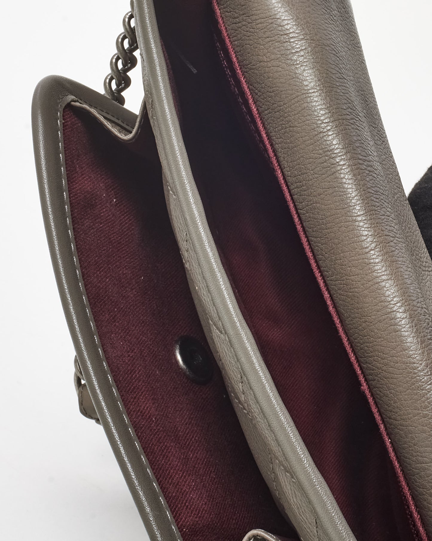 Chanel Grey Quilted Calfskin Leather Mini French Riviera Flap Bag SHW