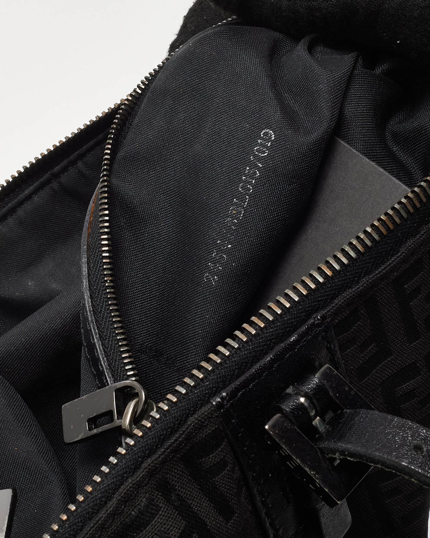 Fendi Black FF Zucchino Canvas E/W Shoulder Bag