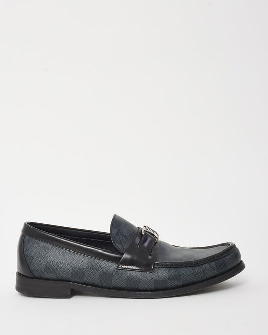 Louis Vuitton Men's Damier Graphite Canvas and Leather Logo Major Loafers - 9.5 MEN