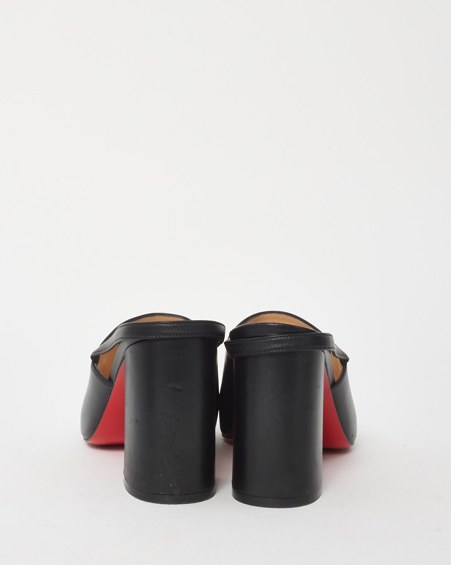 Christian Louboutin Black Nappa Leather Pigasling 85mm Block Heel Sandals - 39