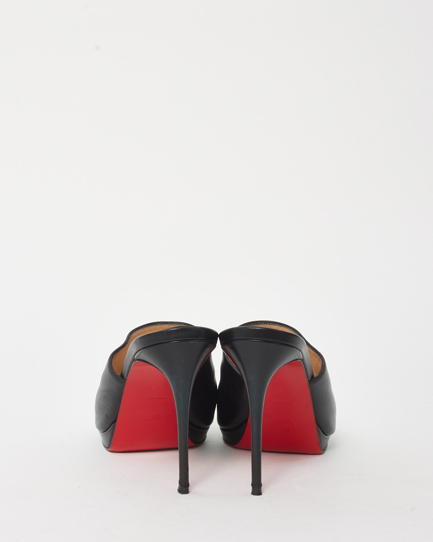 Christian Louboutin Black Nappa Leather Pigamule 100mm Sandals - 39.5