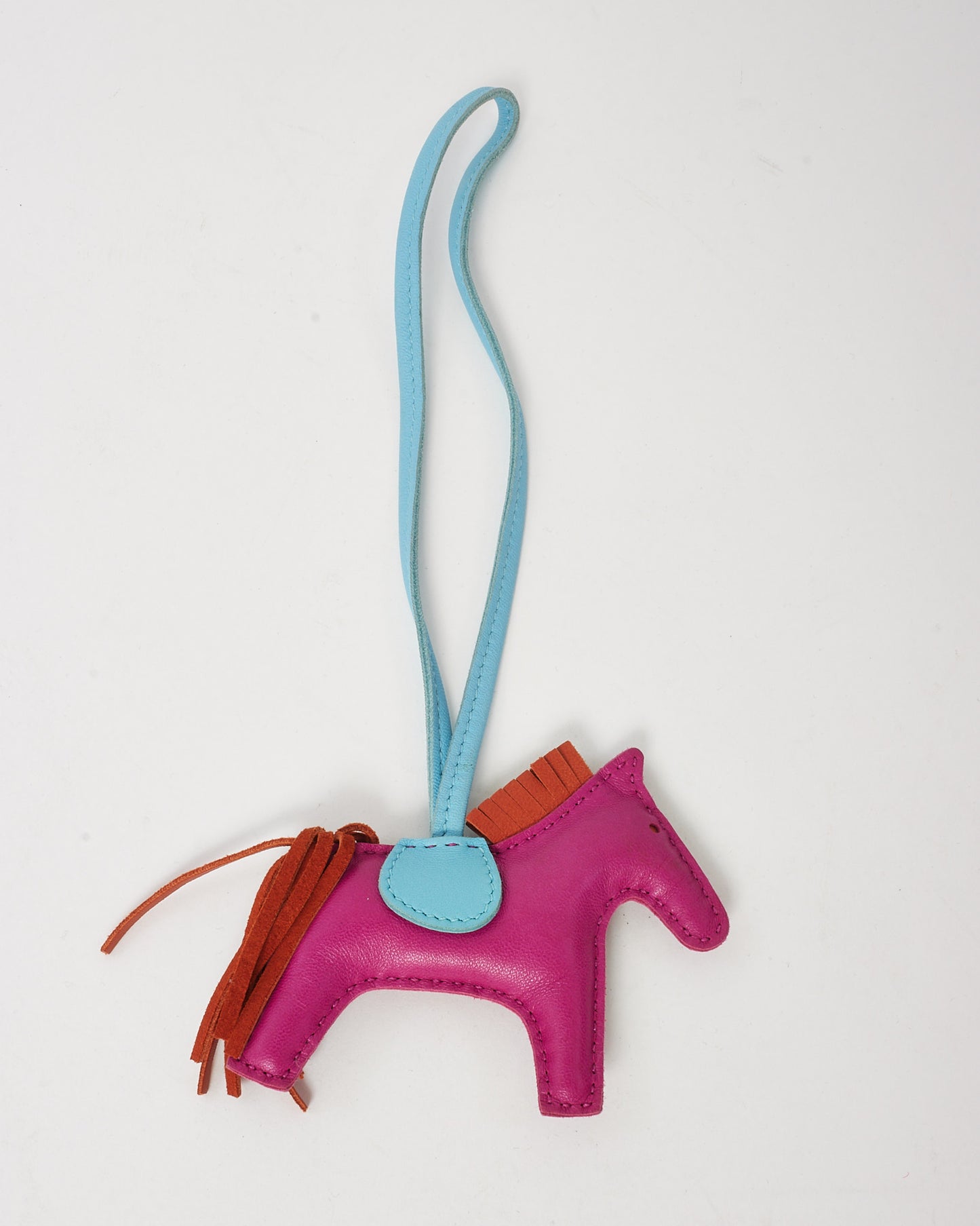 Hermès Rose Poupre/Blue Celeste/ Cornaline Milo Lambskin Grigri Rodeo Bag Charm PM