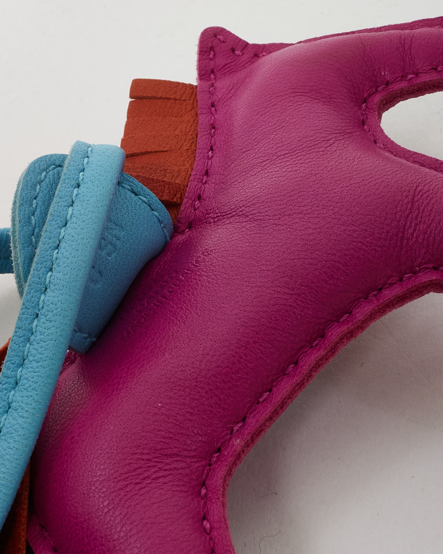 Hermès Rose Poupre/Blue Celeste/ Cornaline Milo Lambskin Grigri Rodeo Bag Charm PM