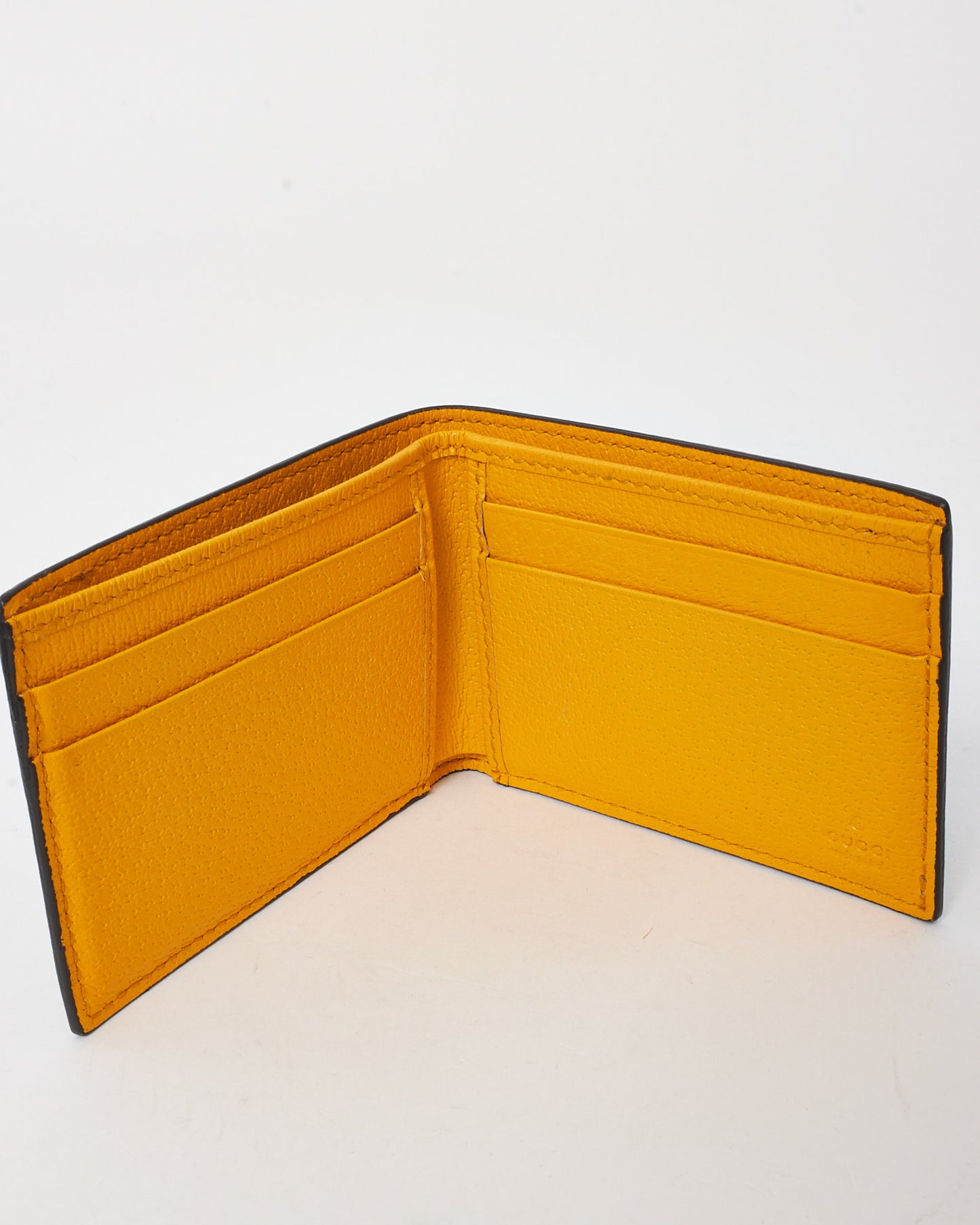 Gucci Beige and Brown Monogram GG Supreme Canvas Tiger Head Bifold Wallet