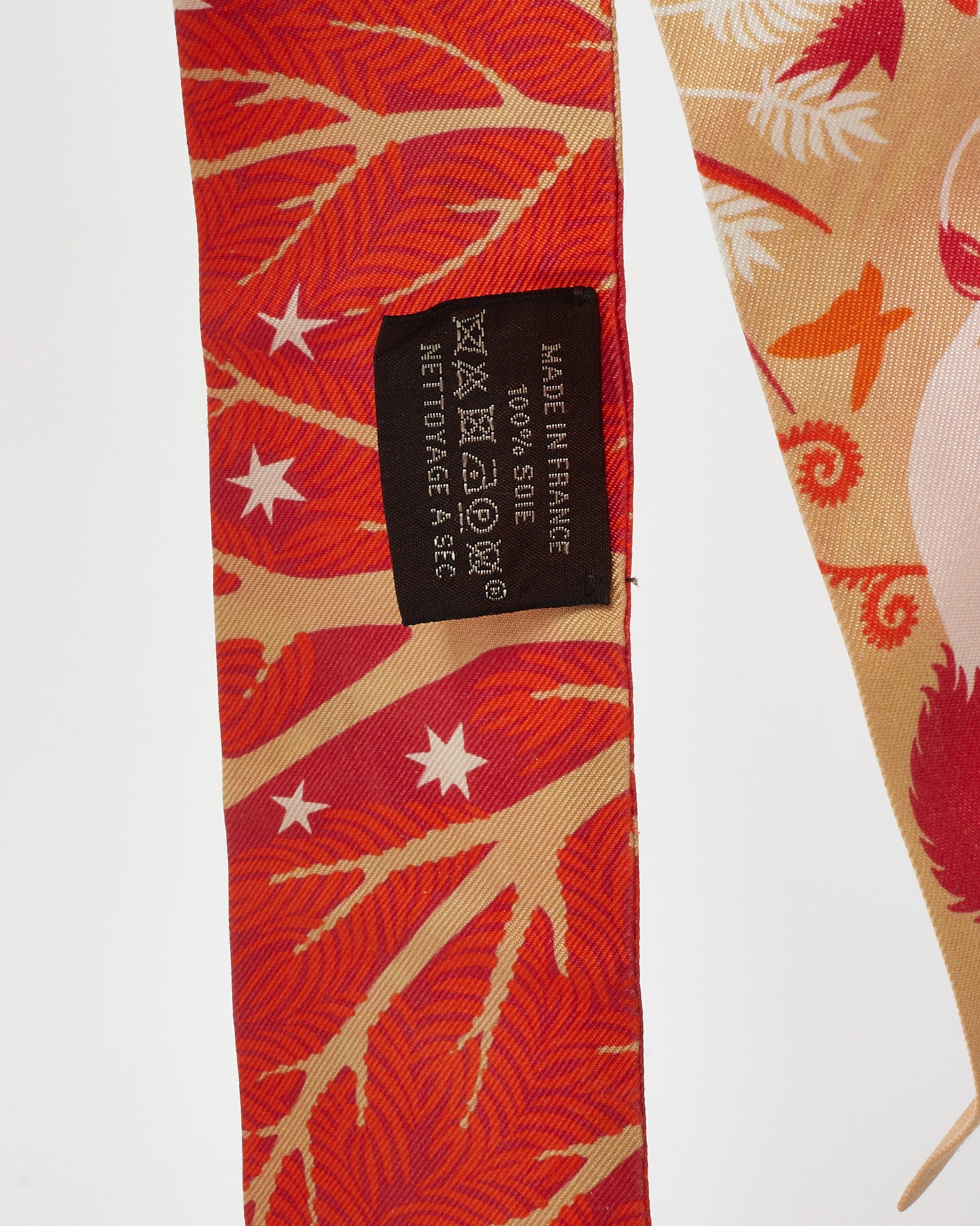 Hermès Orange/Beige/Multi Le Charme D'Orphée Twilly Scarf