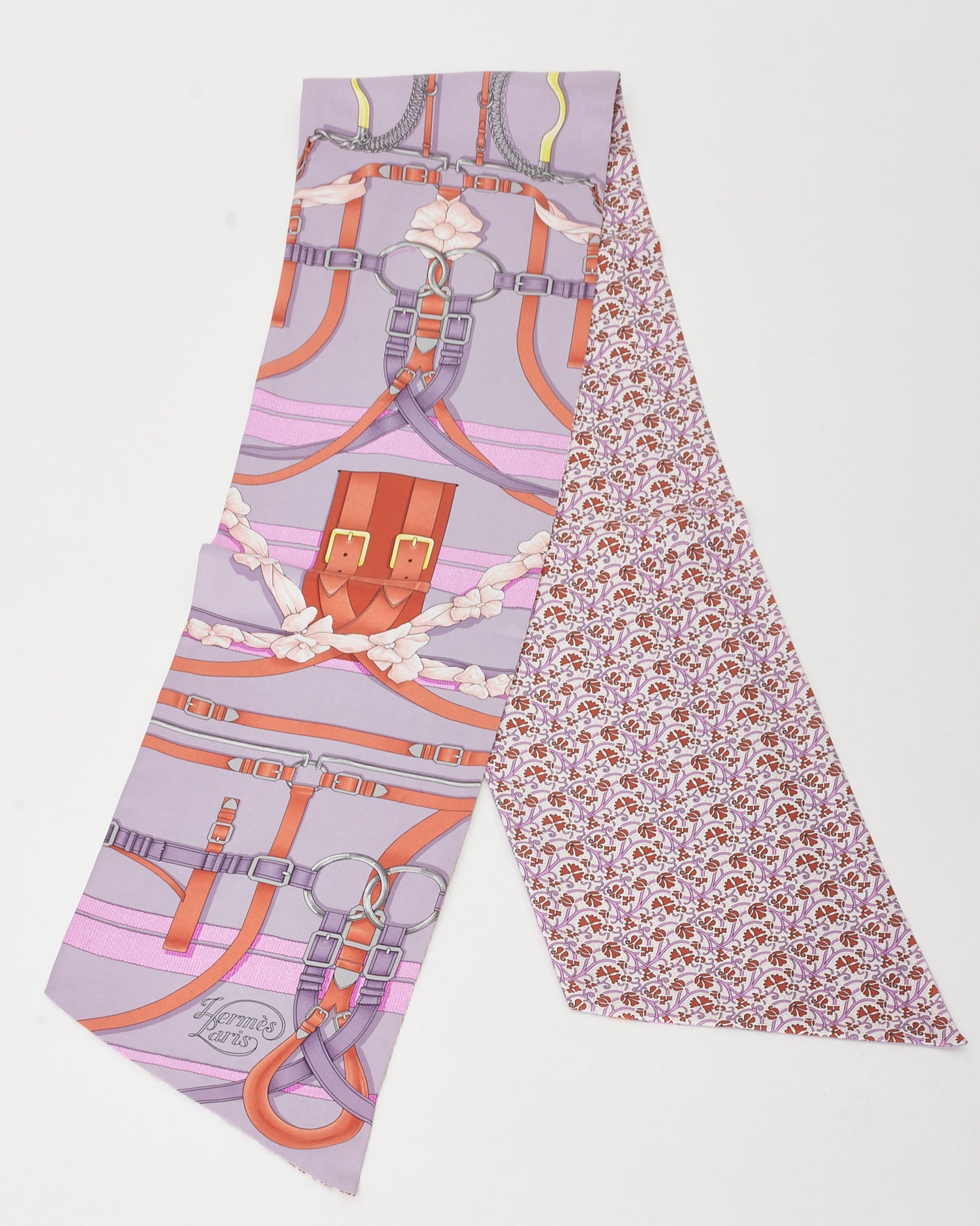 Hermès Purple/Orange/Multi Grand Manege Silk Maxi XL Twilly