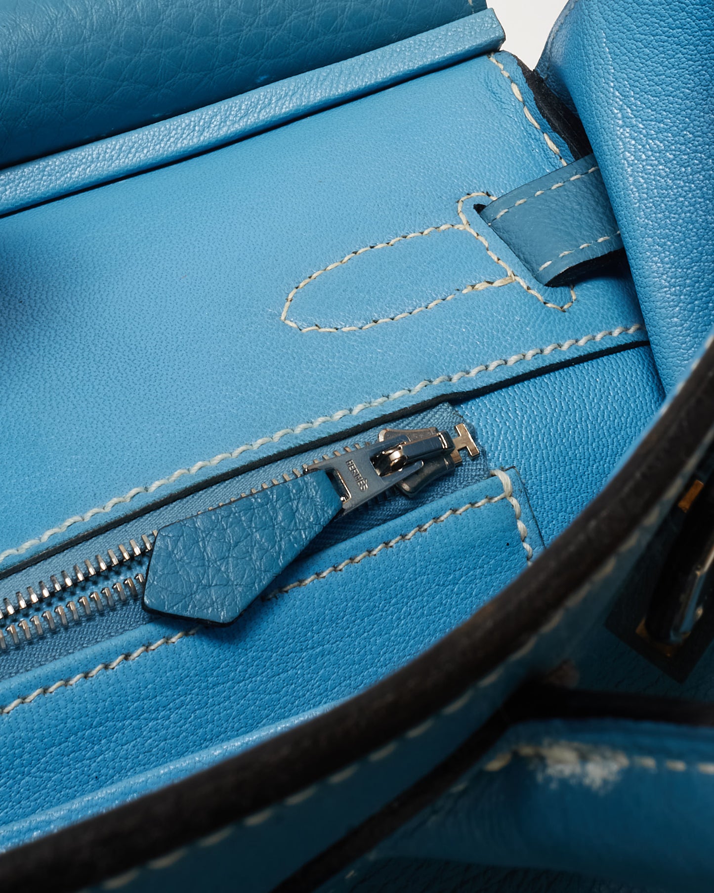 Hermès Blue Jean Chèvre Mysore Leather Birkin 30 PHW