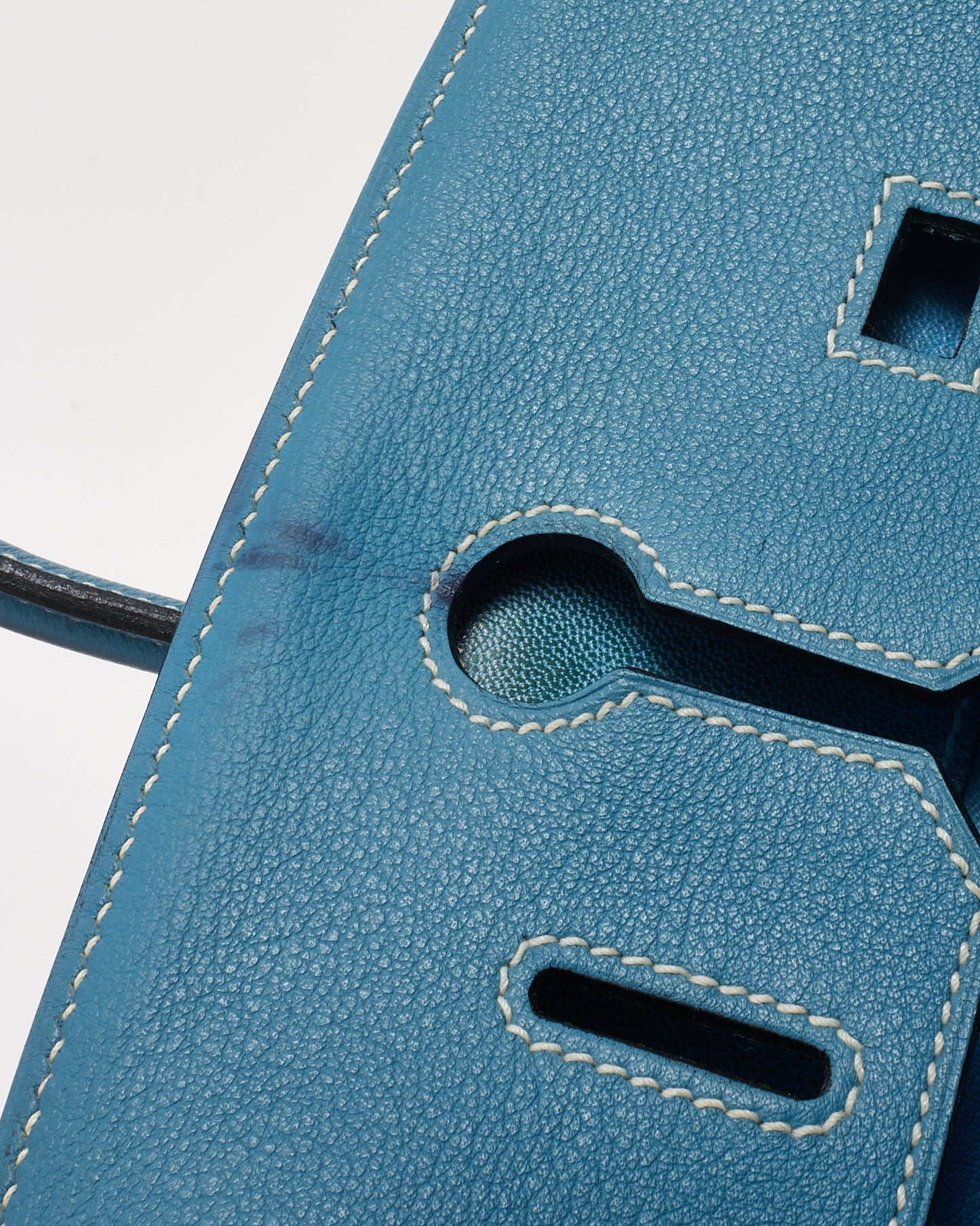 Hermès Blue Jean Chèvre Mysore Leather Birkin 30 PHW