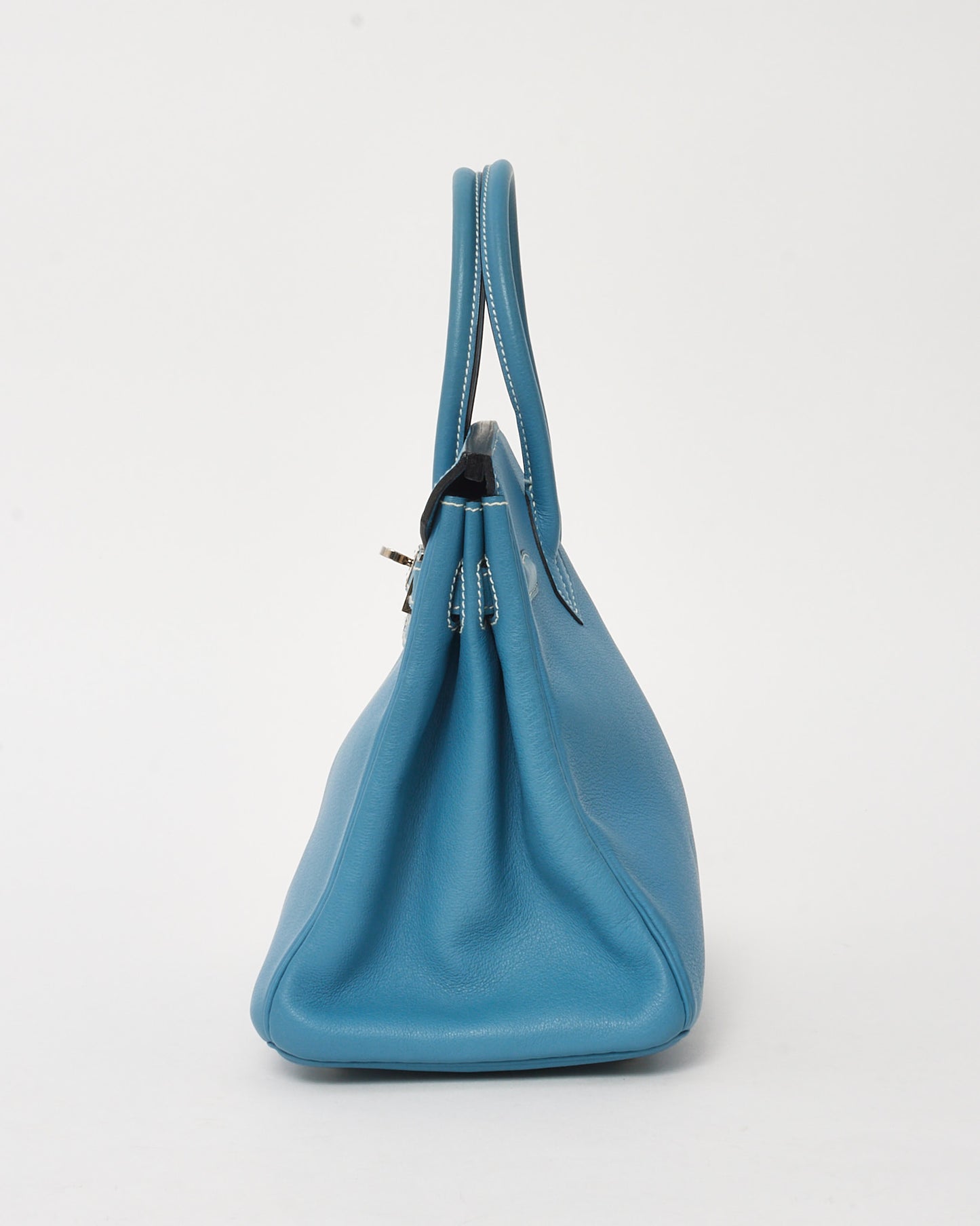 Hermès Blue Jean Chèvre Mysore Leather Birkin 30 PHW