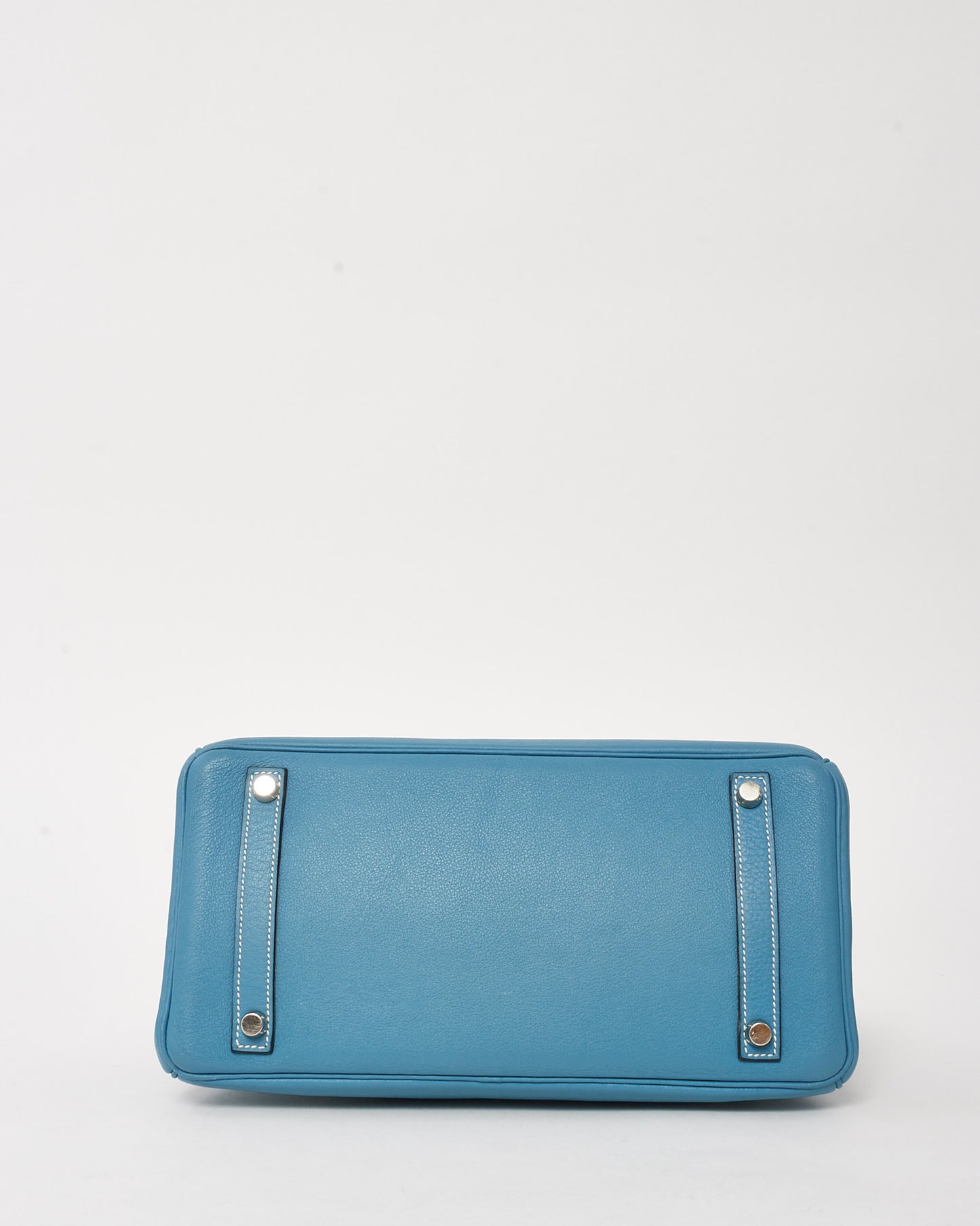 Hermès Blue Jean Chèvre Mysore Leather Birkin 30 PHW