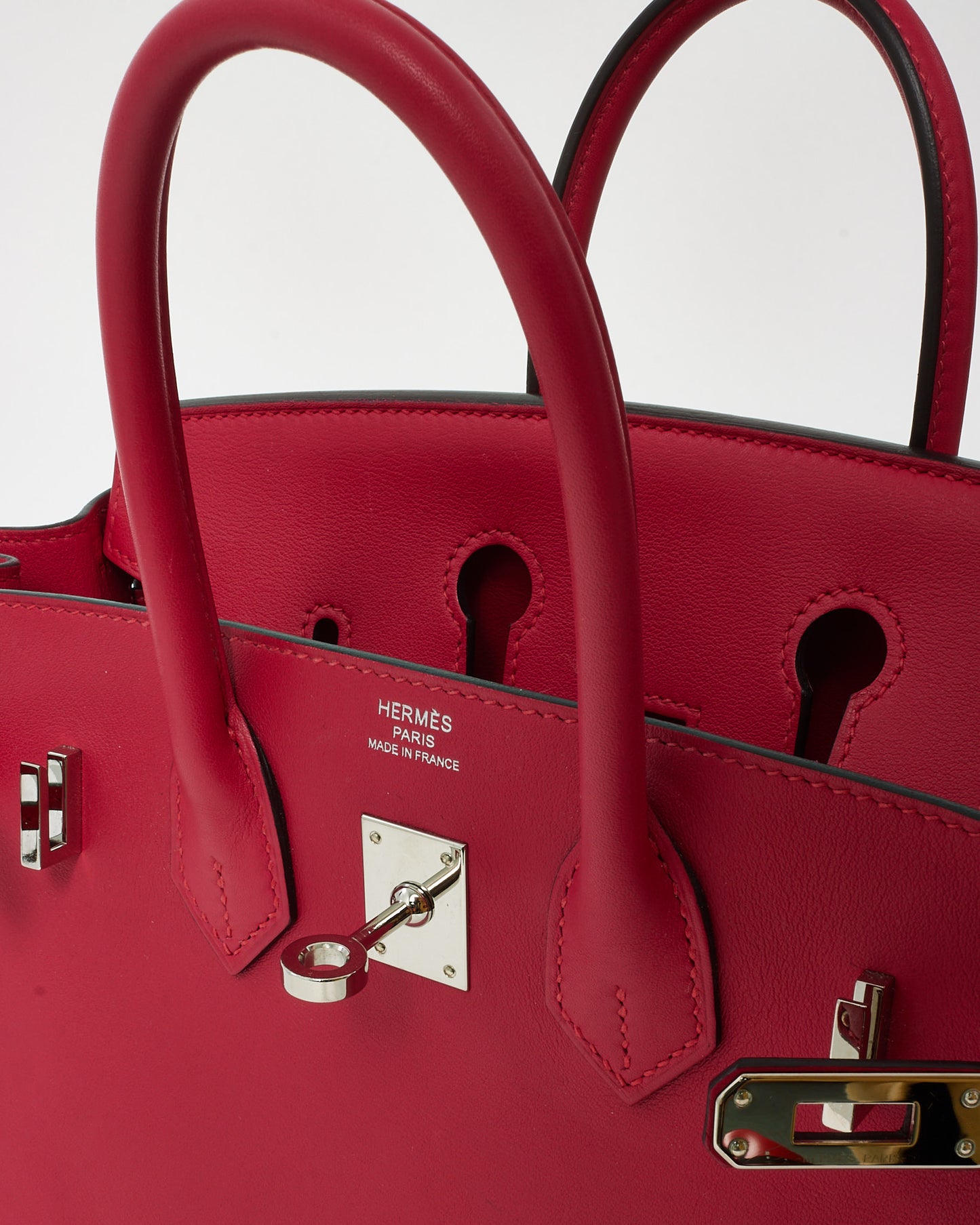 Hermès Pink Framboise Swift Leather Birkin 25 PHW