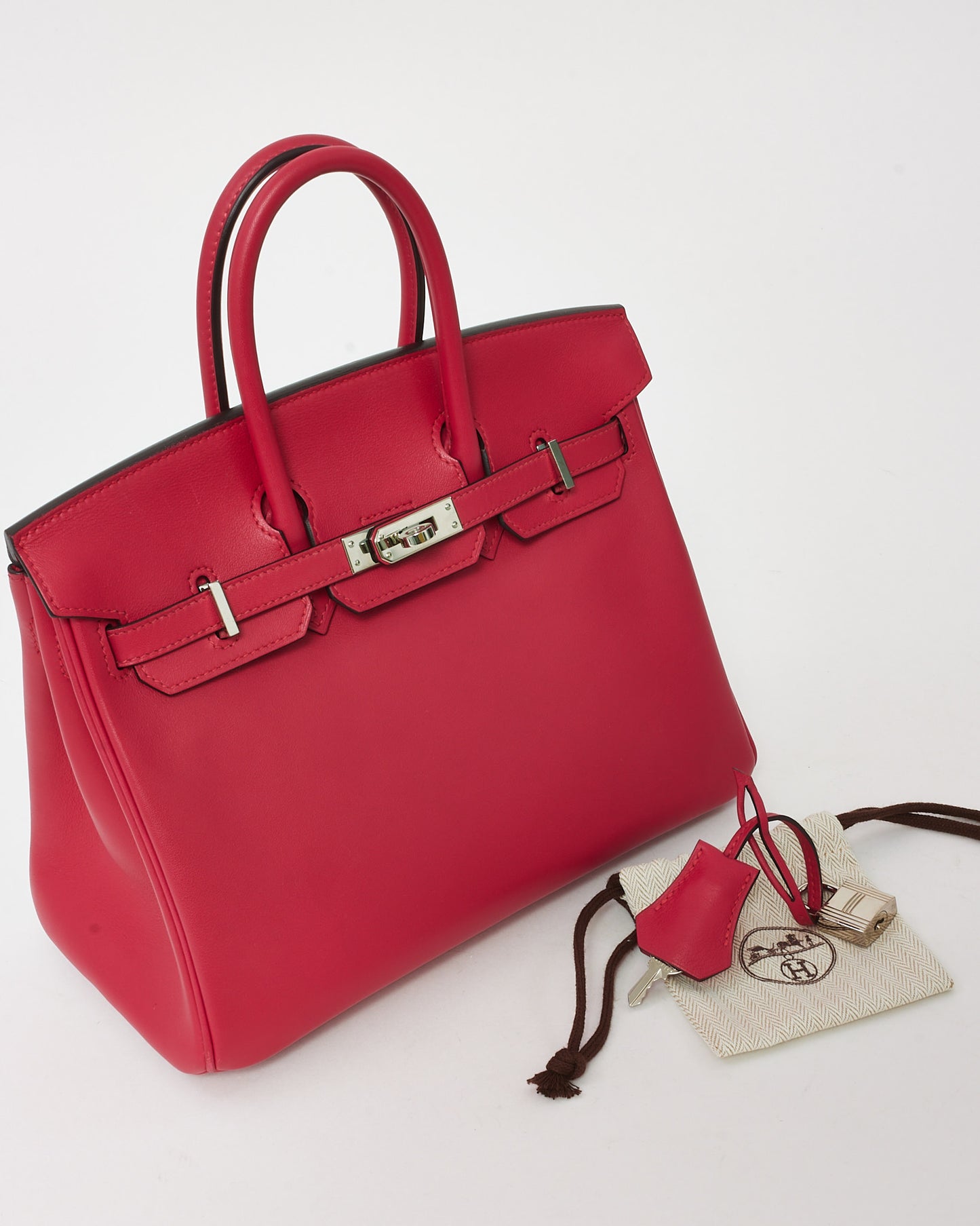 Hermès Pink Framboise Swift Leather Birkin 25 PHW