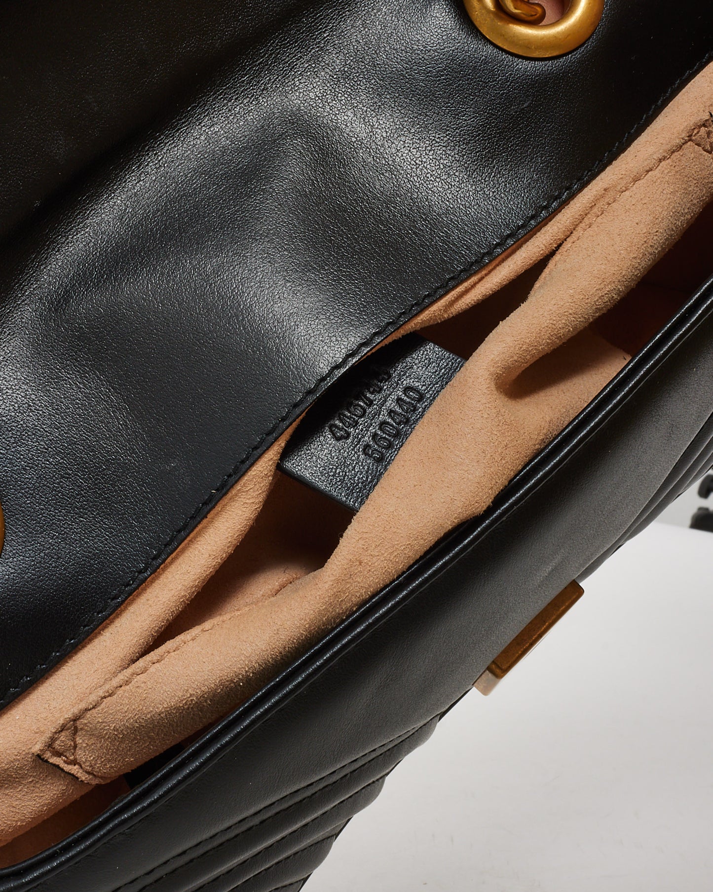 Gucci Black Matelassé Leather Small GG Marmont Shoulder Bag